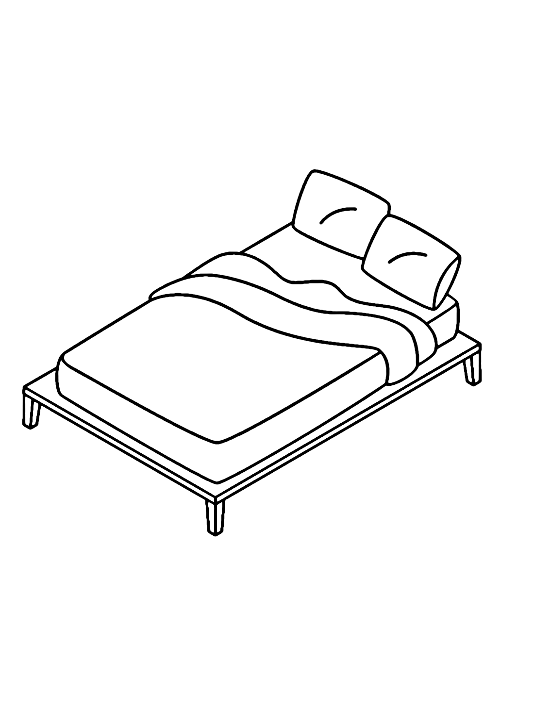 صفحة تلوين السرير المجانية