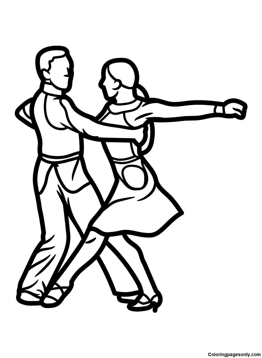 Free Dancing Coloring Page