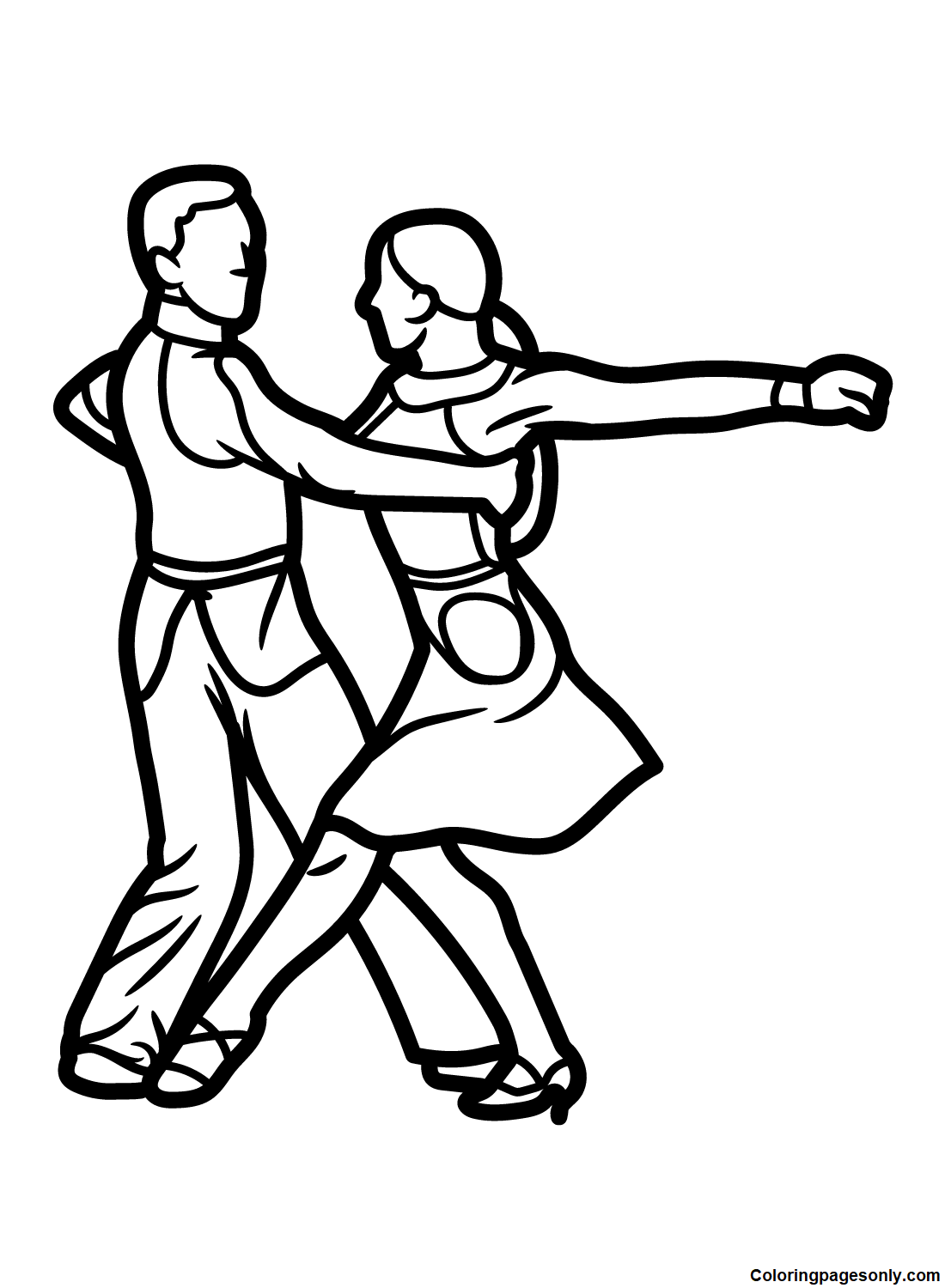 Free Dancing Coloring Page - Free Printable Coloring Pages