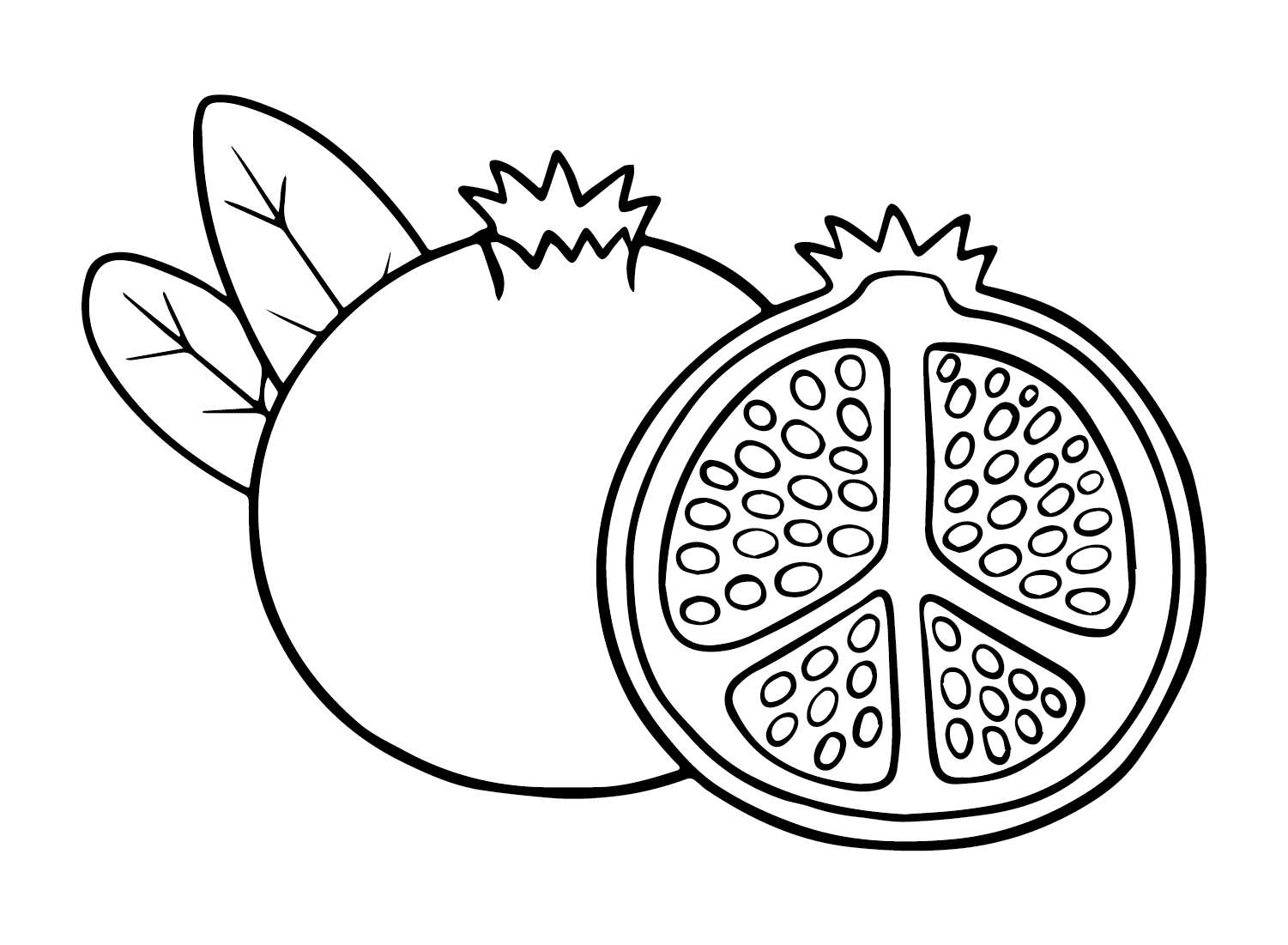 Free Pomegranate Coloring Page