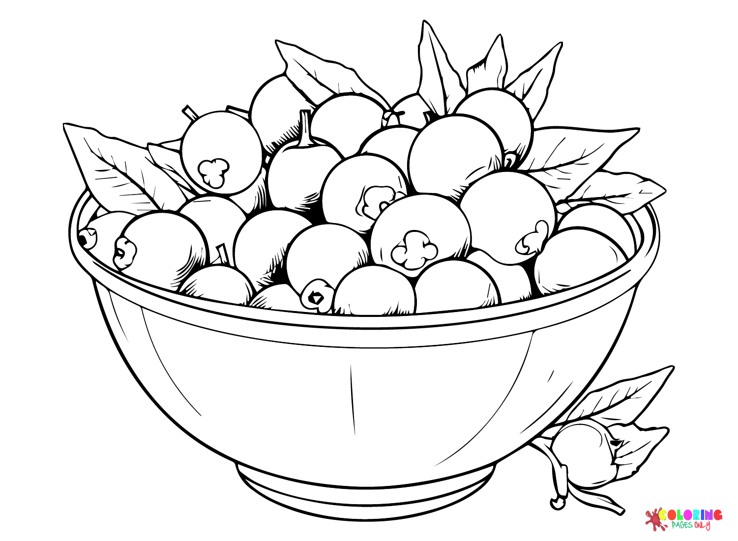 Free Printable Blueberry Coloring Page