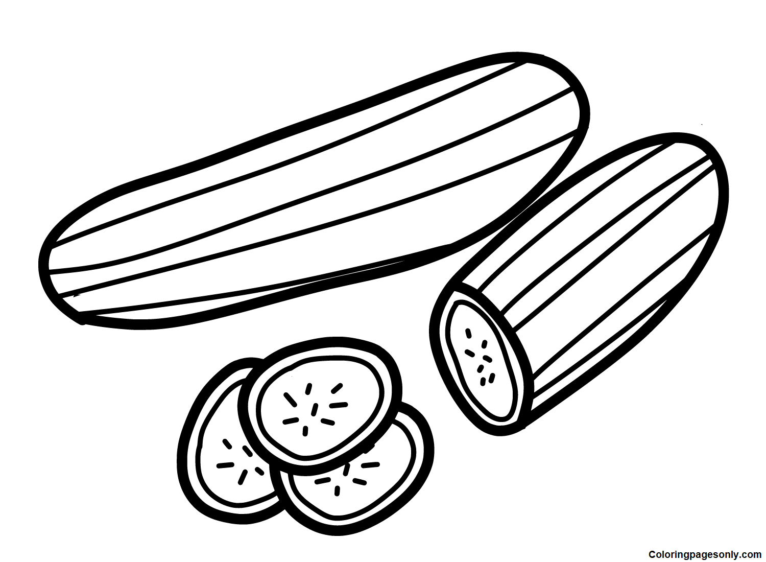 Free Printable Cucumber Coloring Page