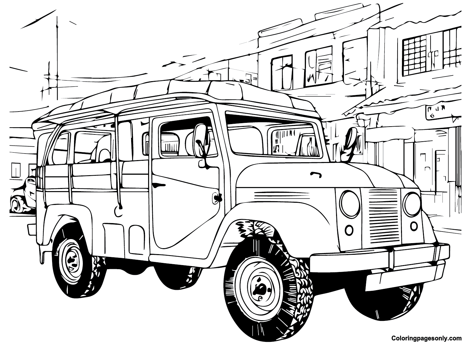 Free Printable Jeepney Coloring Page