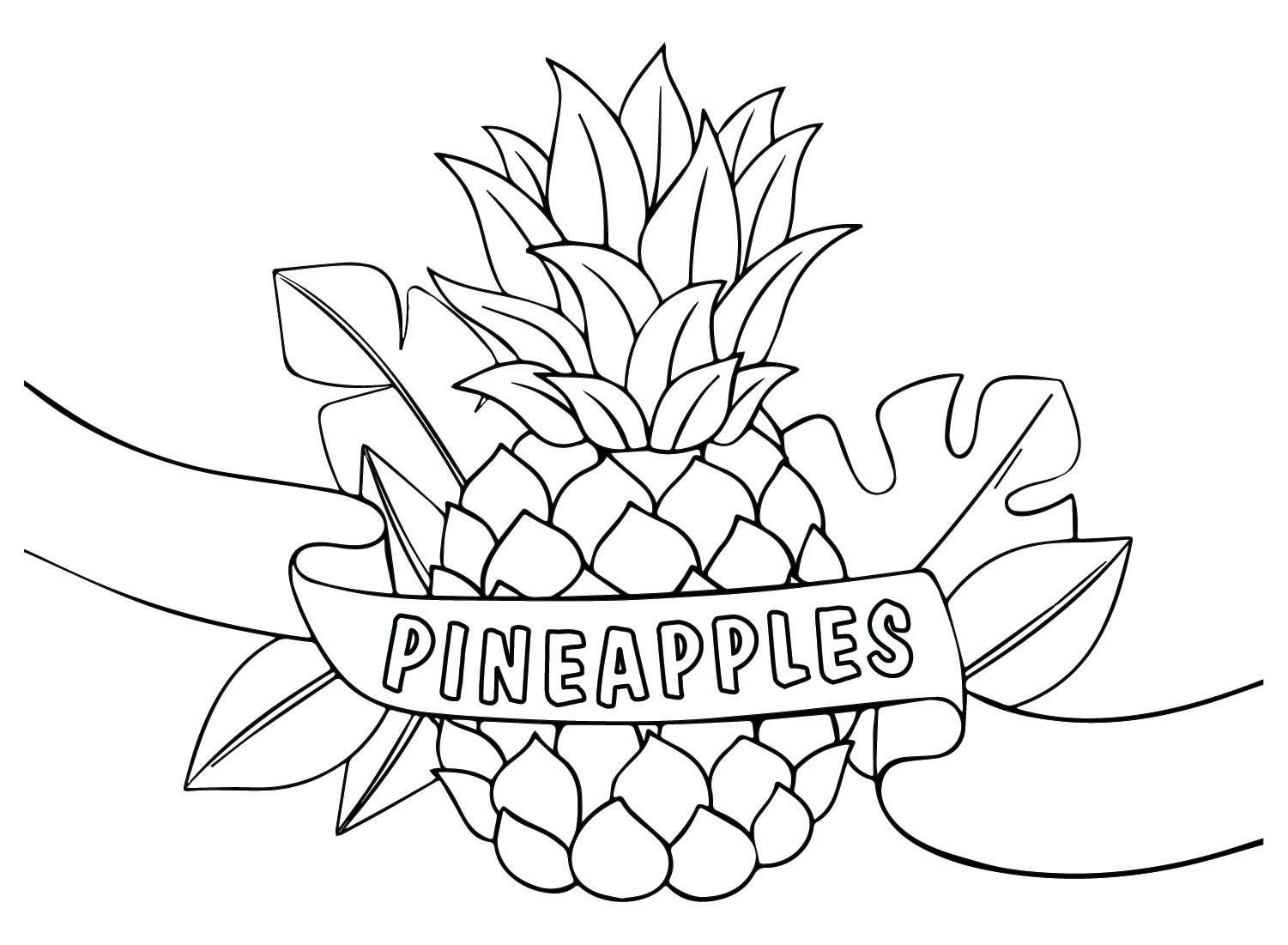 Gratis afdrukbare ananassen van Pineapples