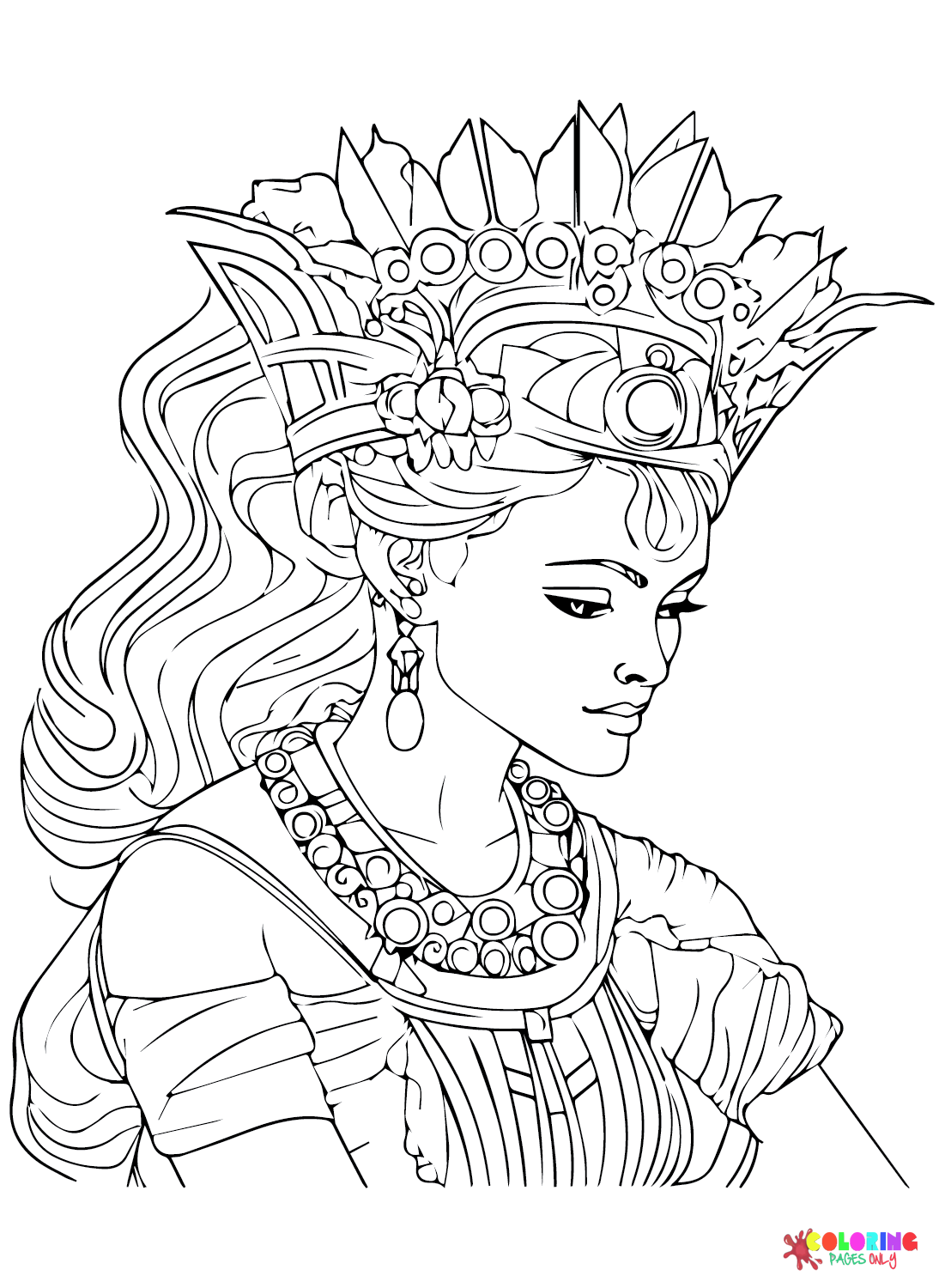 Free Printable Queen Coloring Page