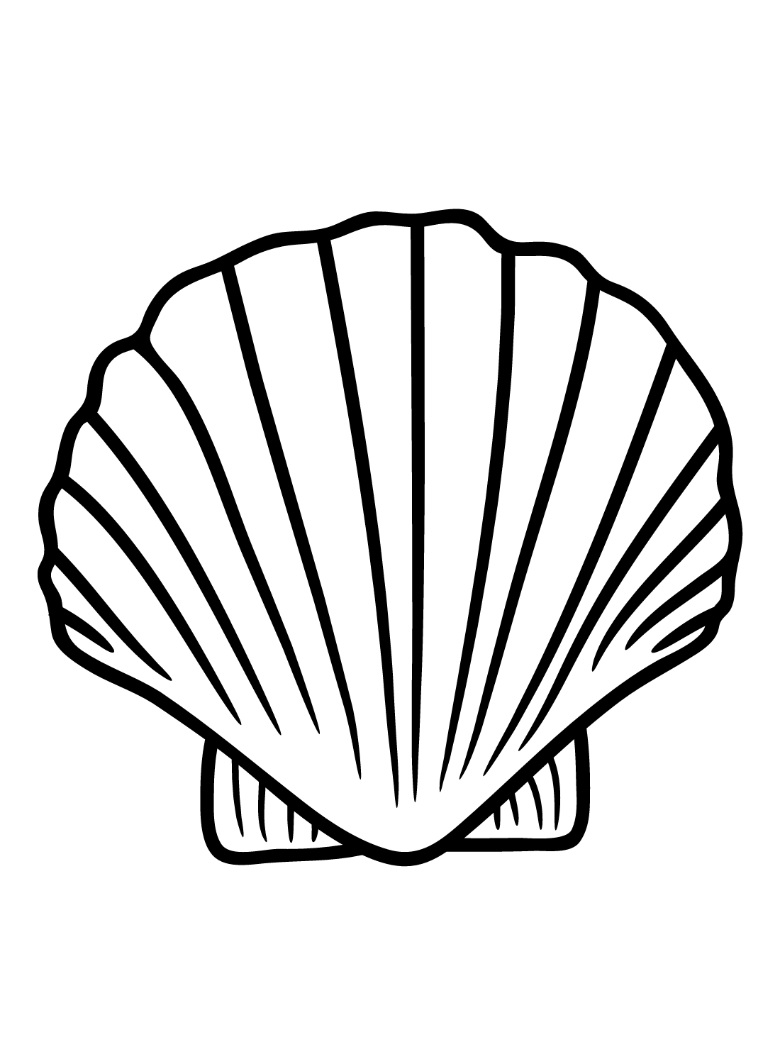 Free Printable Scallop Coloring Page