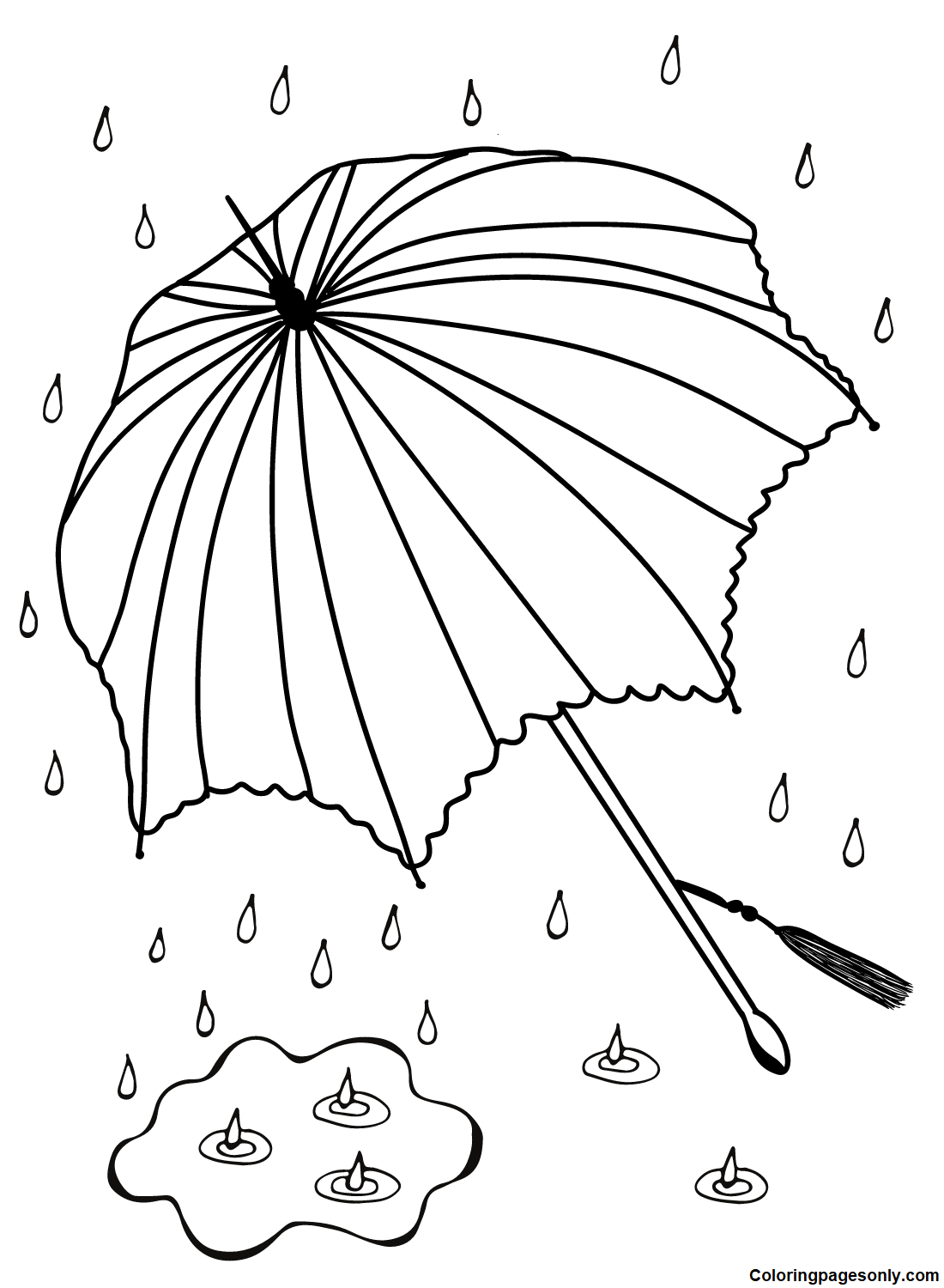 Free Printable Umbrella Coloring Page