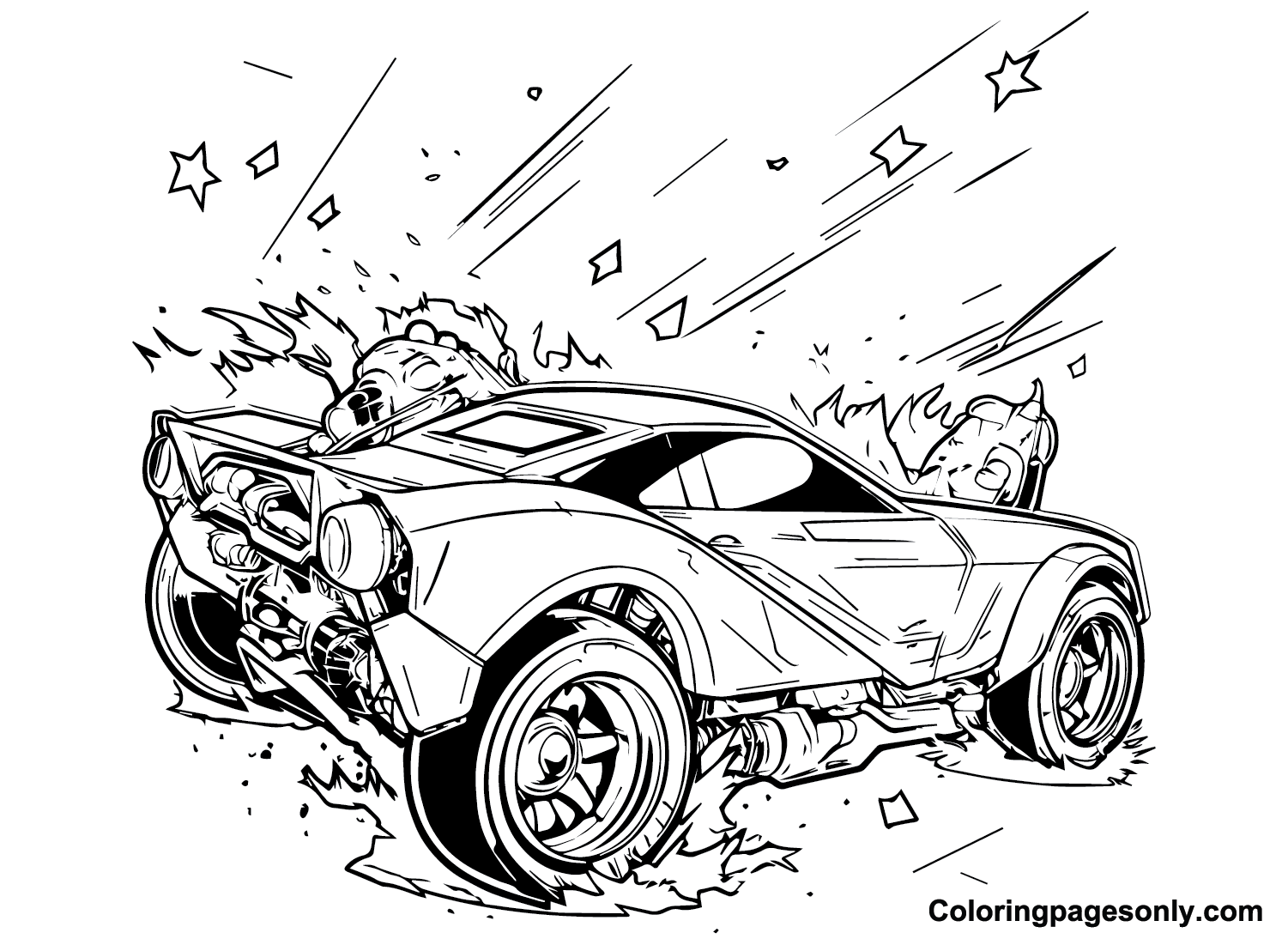 Free Rocket League Pictures Coloring Page