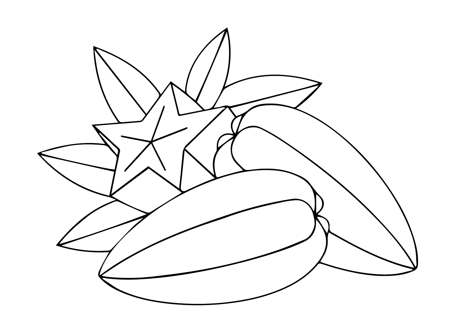 Free Starfruit Coloring Page