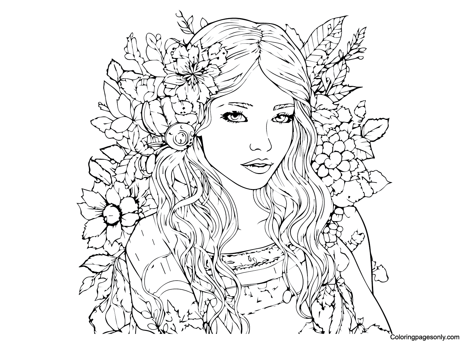 Free Teenage Girl Images Coloring Page