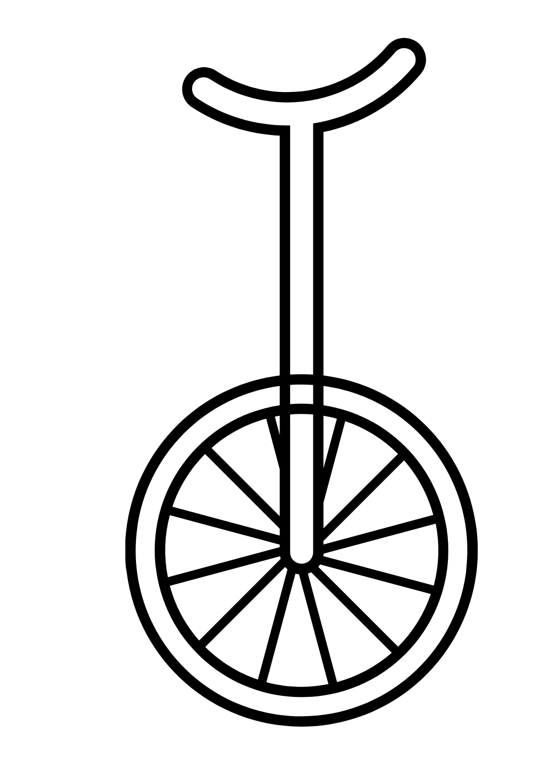 Free Unicycle Coloring Page