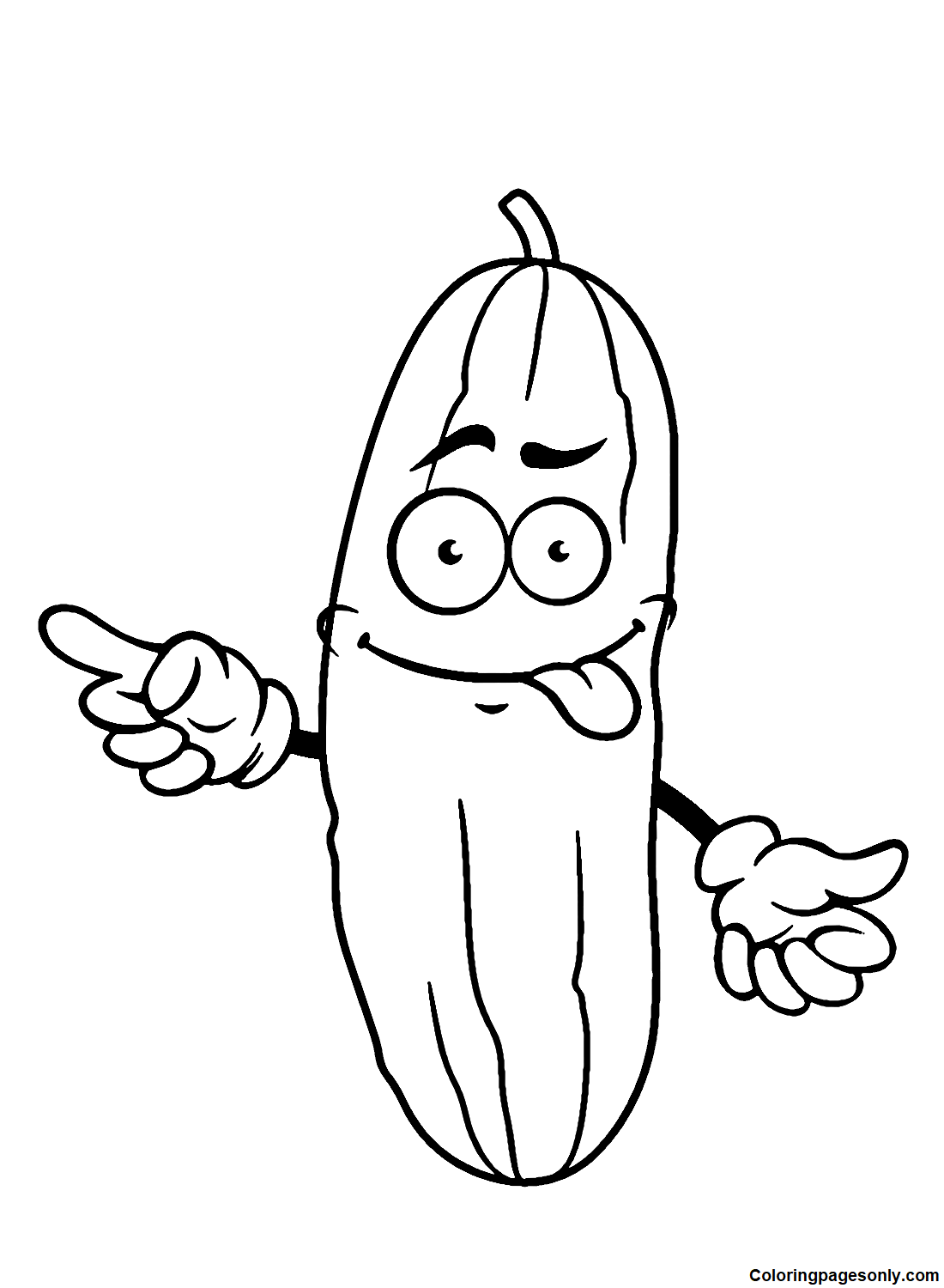 Funny Cucumber for Kids Coloring Pages