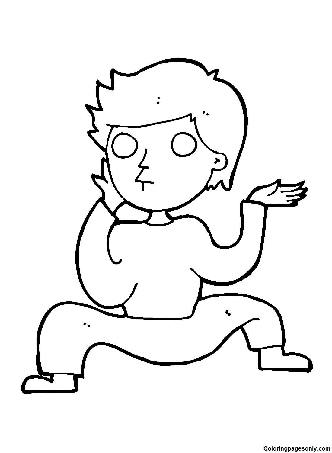 Funny Dancing Boy Coloring Page