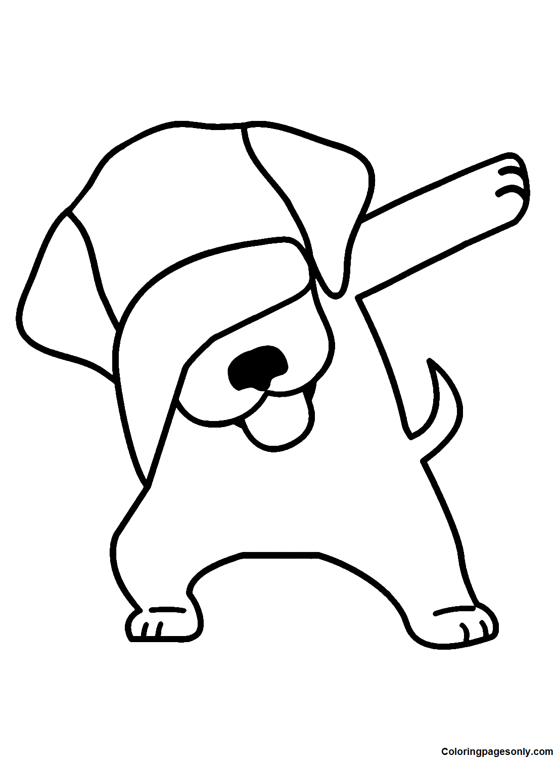 Funny Dancing Dog Coloring Page