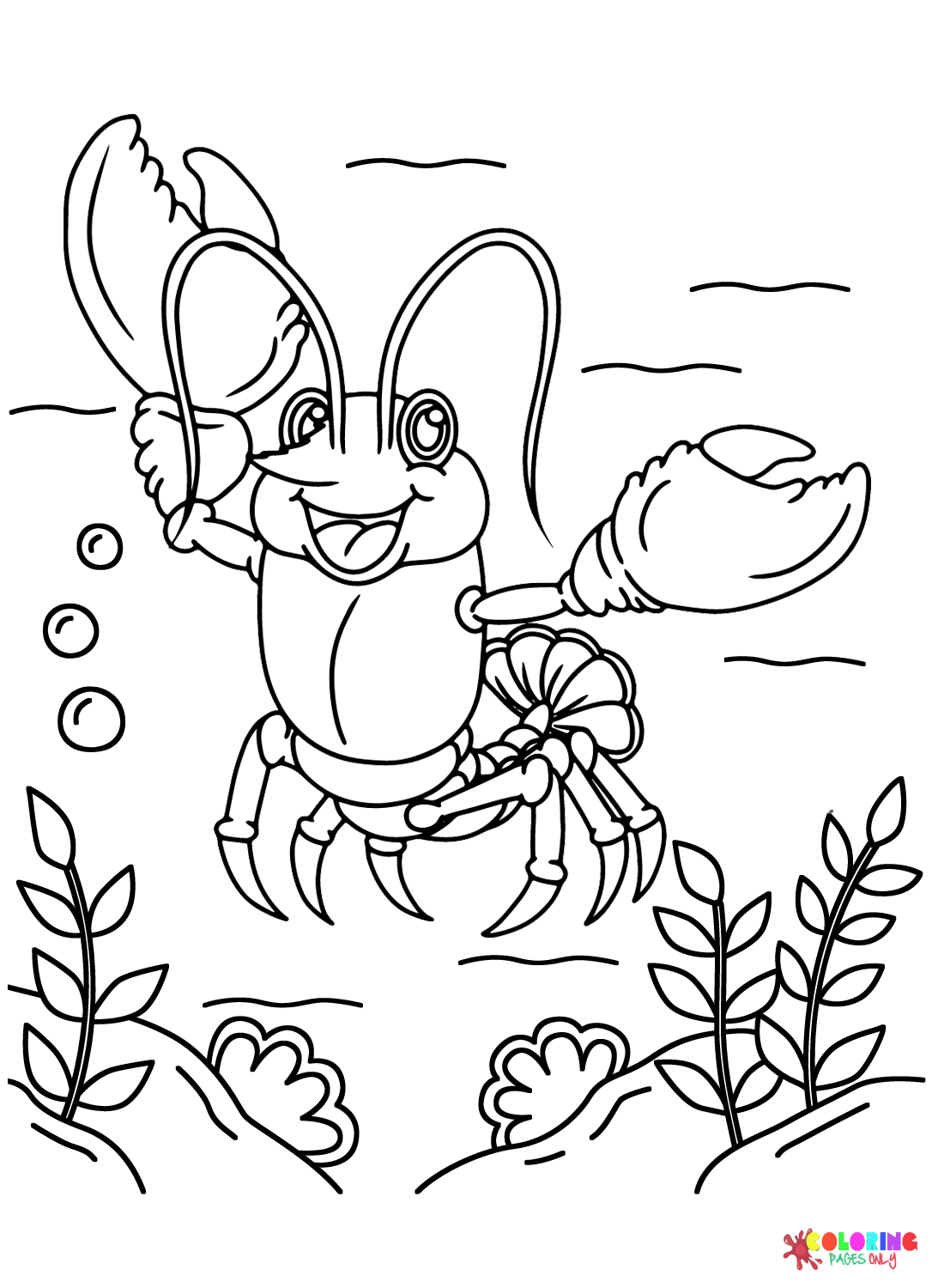 Funny Lobster Coloring Page