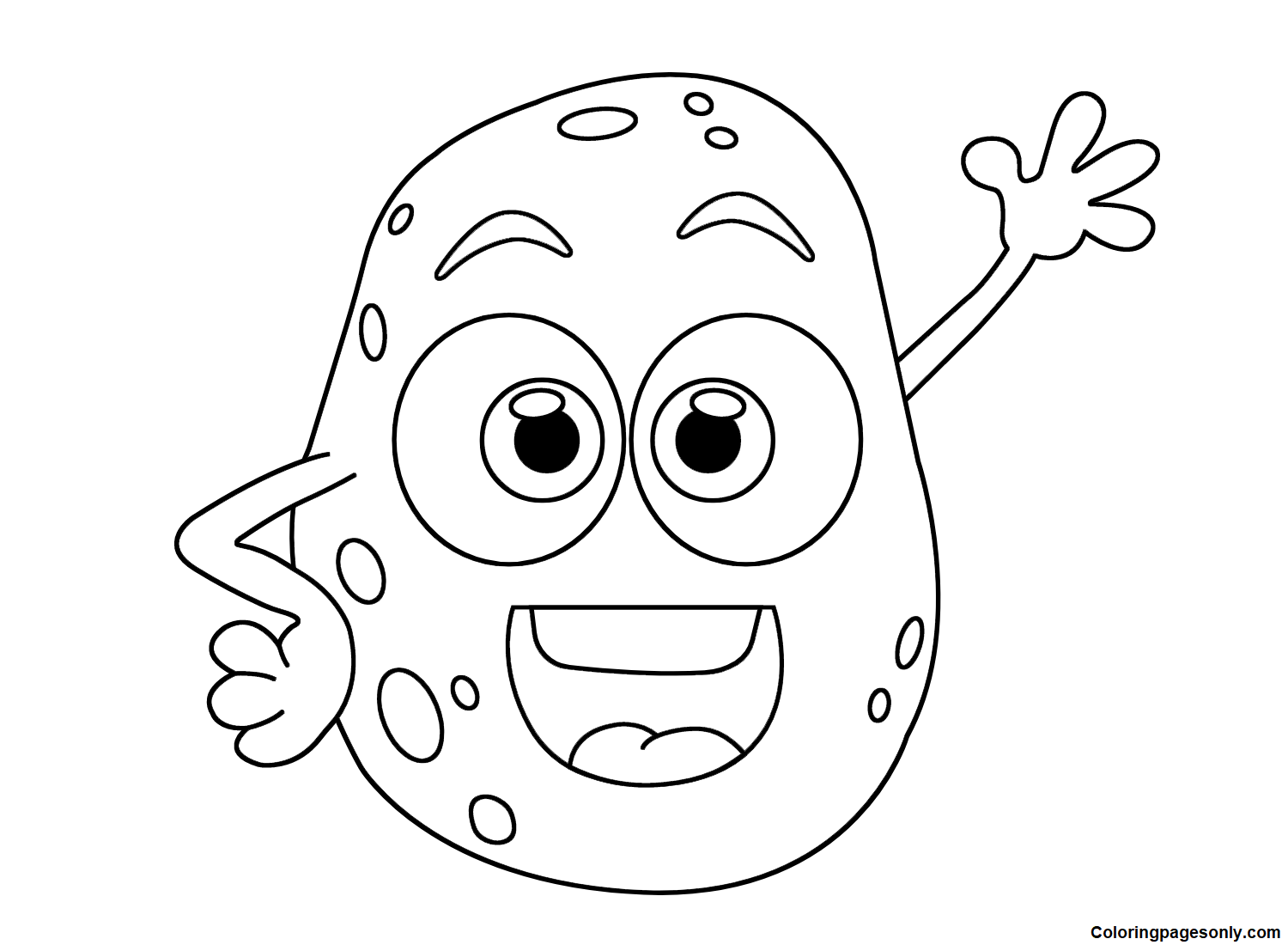 Funny Sweet Potato Coloring Page