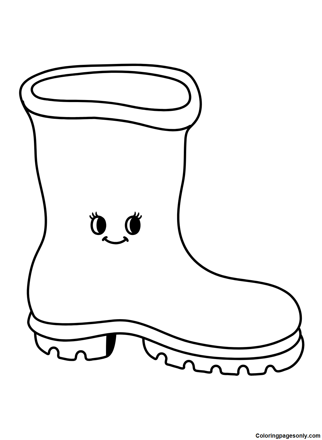 Gardening Boots Cartoon Coloring Page