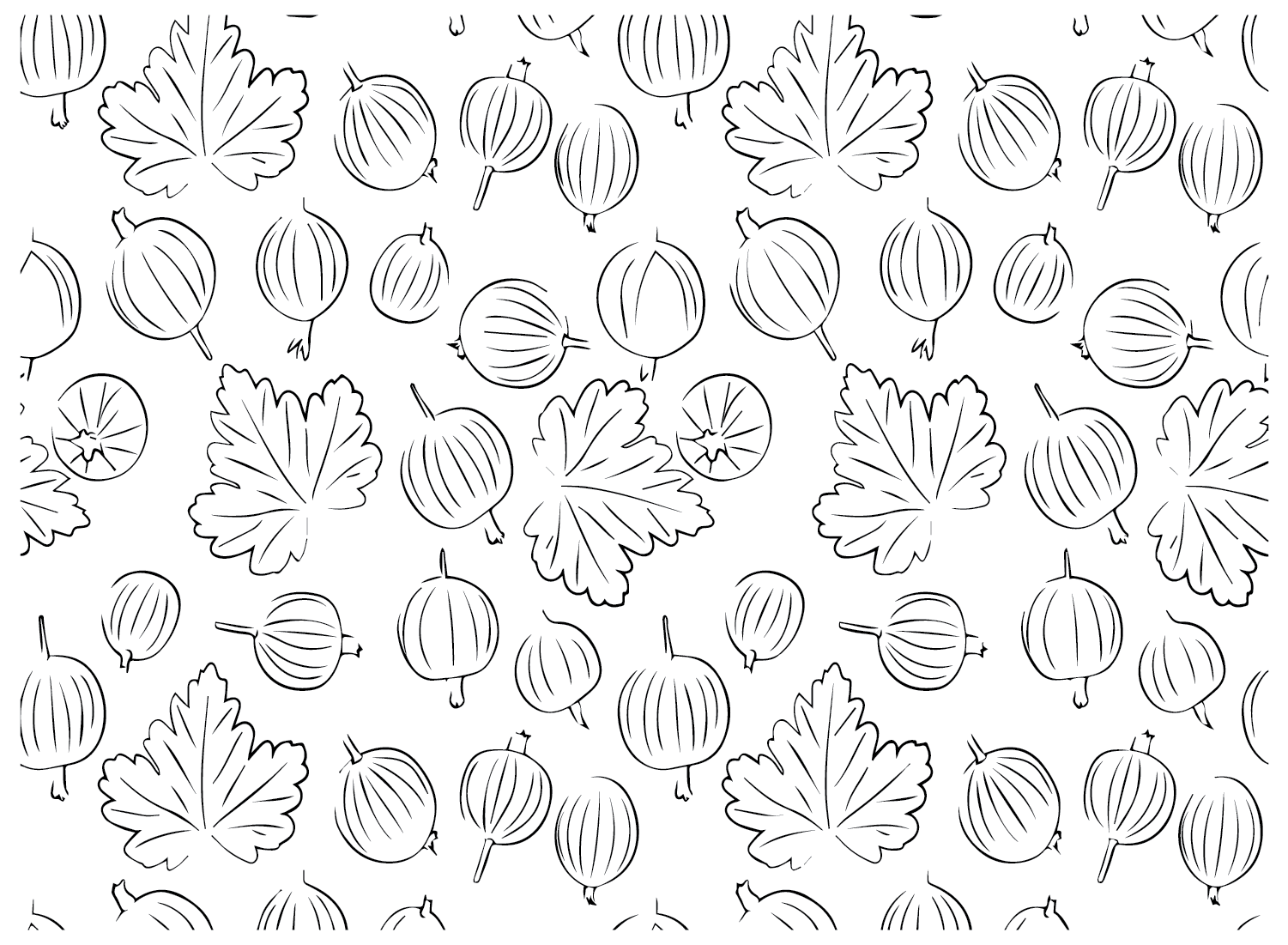 Gooseberry Background Coloring Page
