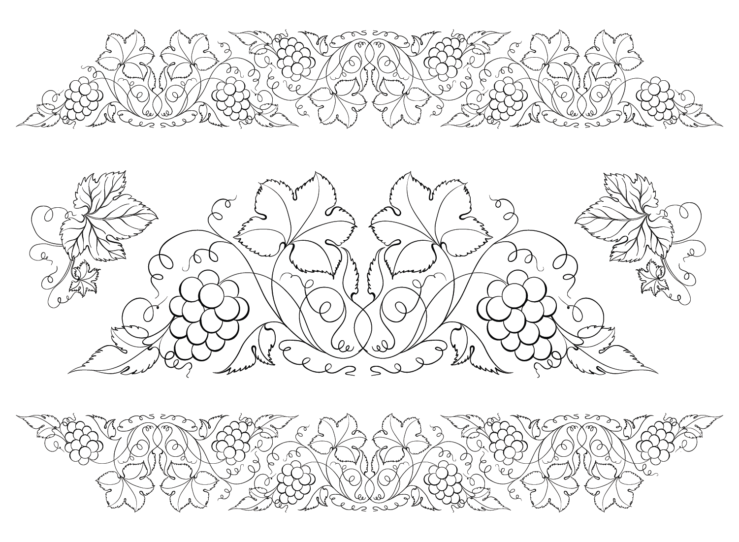 Grape Pattern Coloring Page