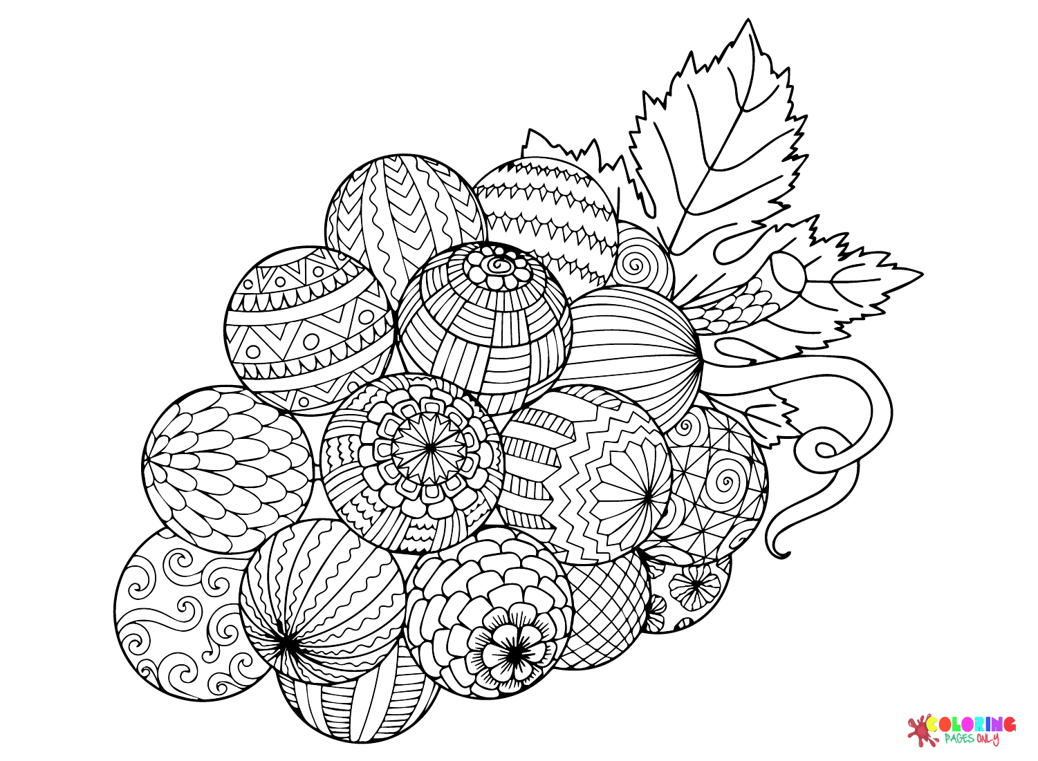 Grape to Print Coloring Page
