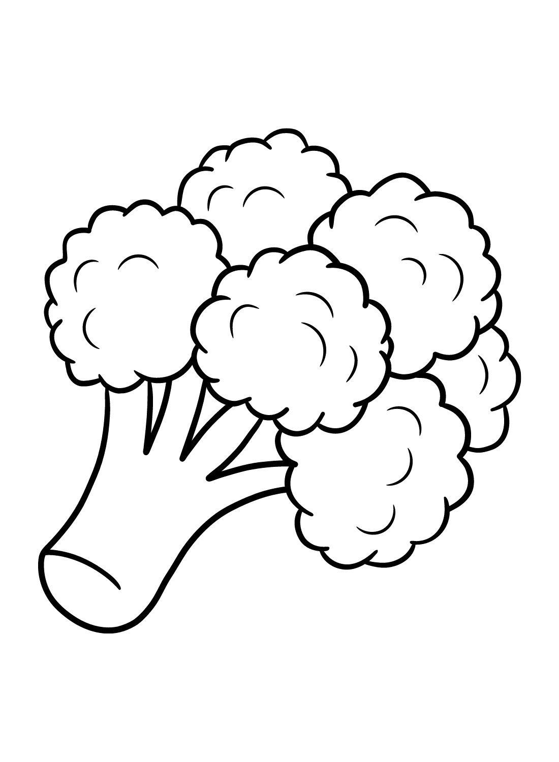Green Broccoli for Kids Coloring Pages