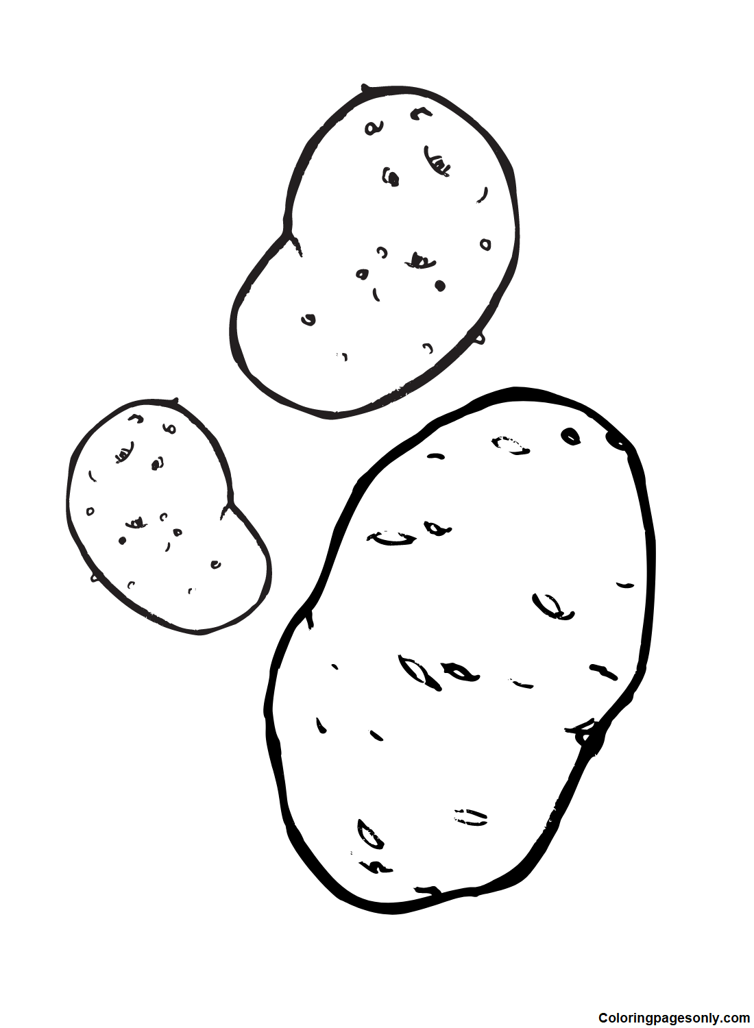 Green Potatoes Coloring Page