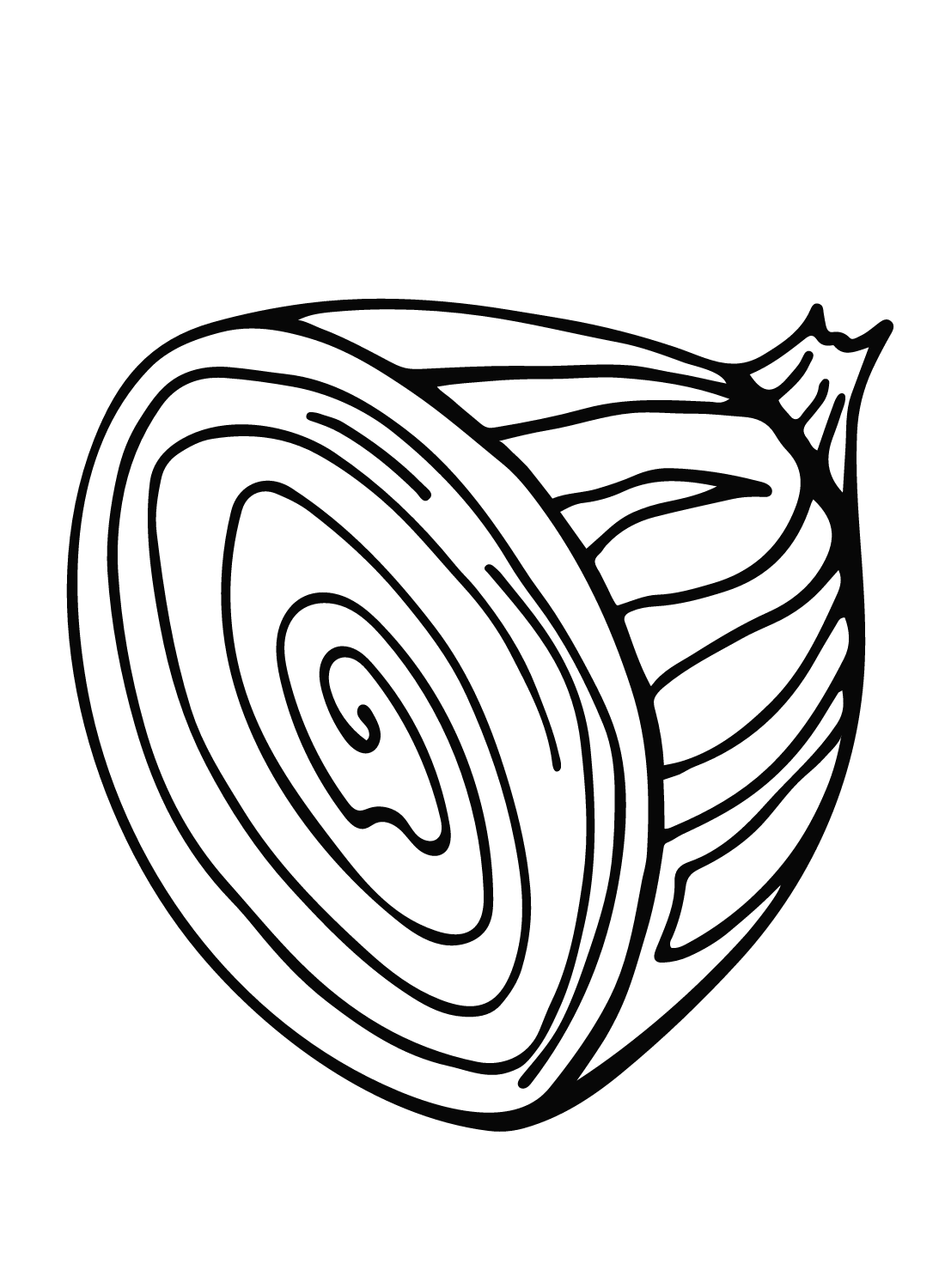 Half an Onion Coloring Page
