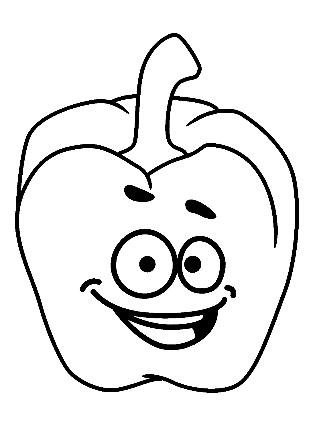Happy Bell Pepper Coloring Page