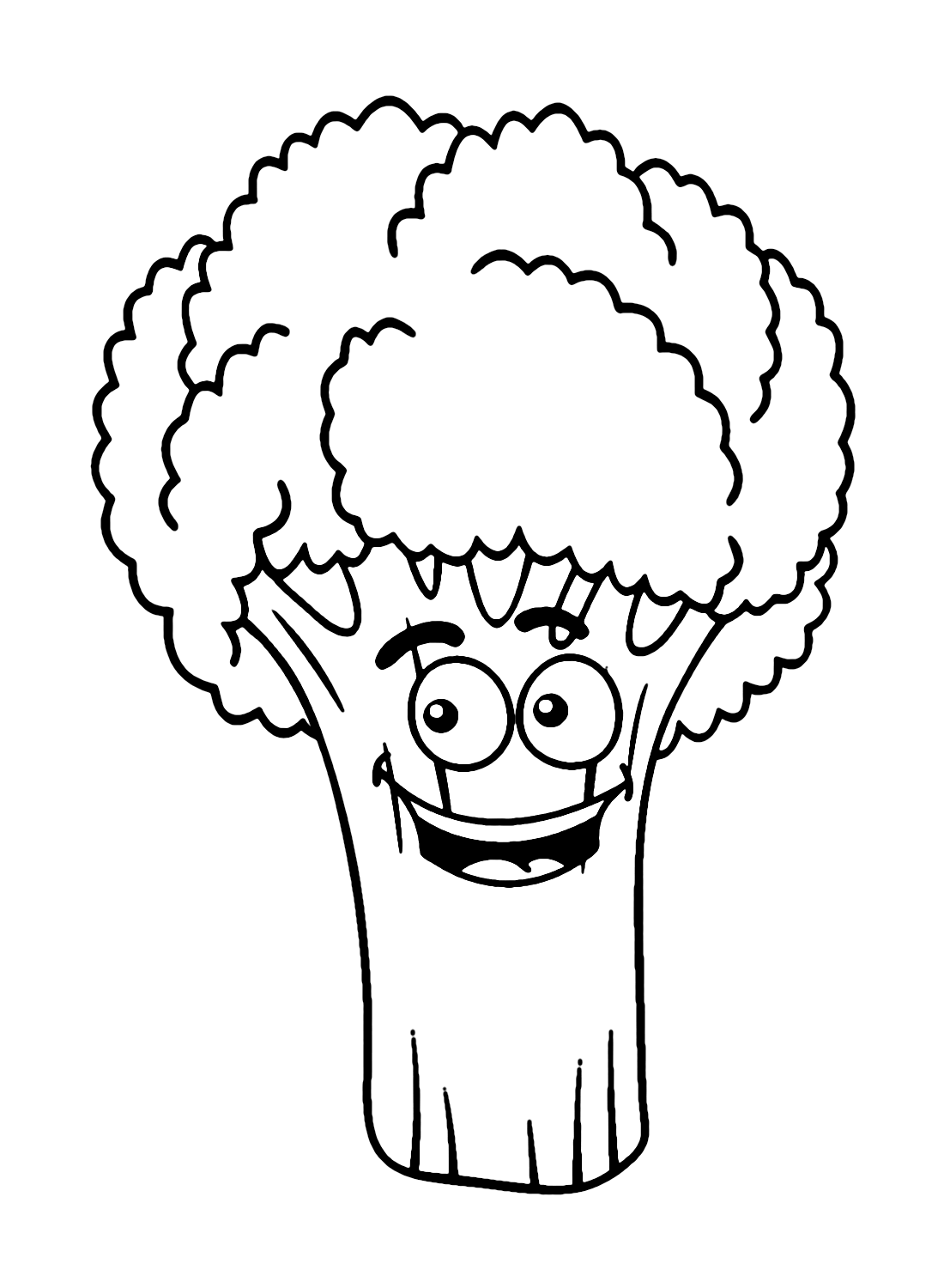 Happy Broccoli Cartoon Coloring Pages