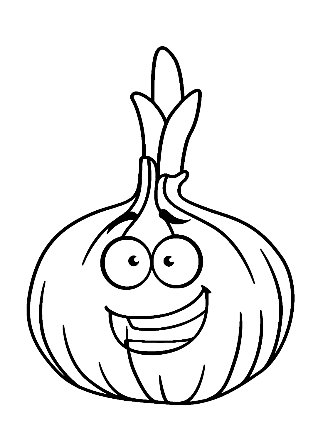 Happy Onion Coloring Page