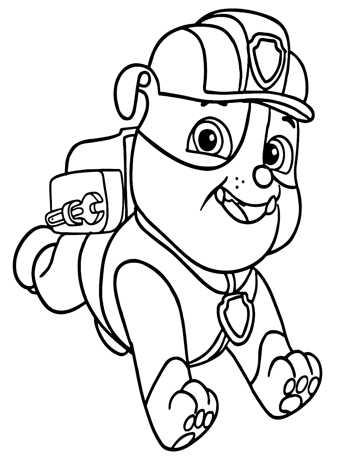 Happy Rubble Paw Patrol Coloring Pages