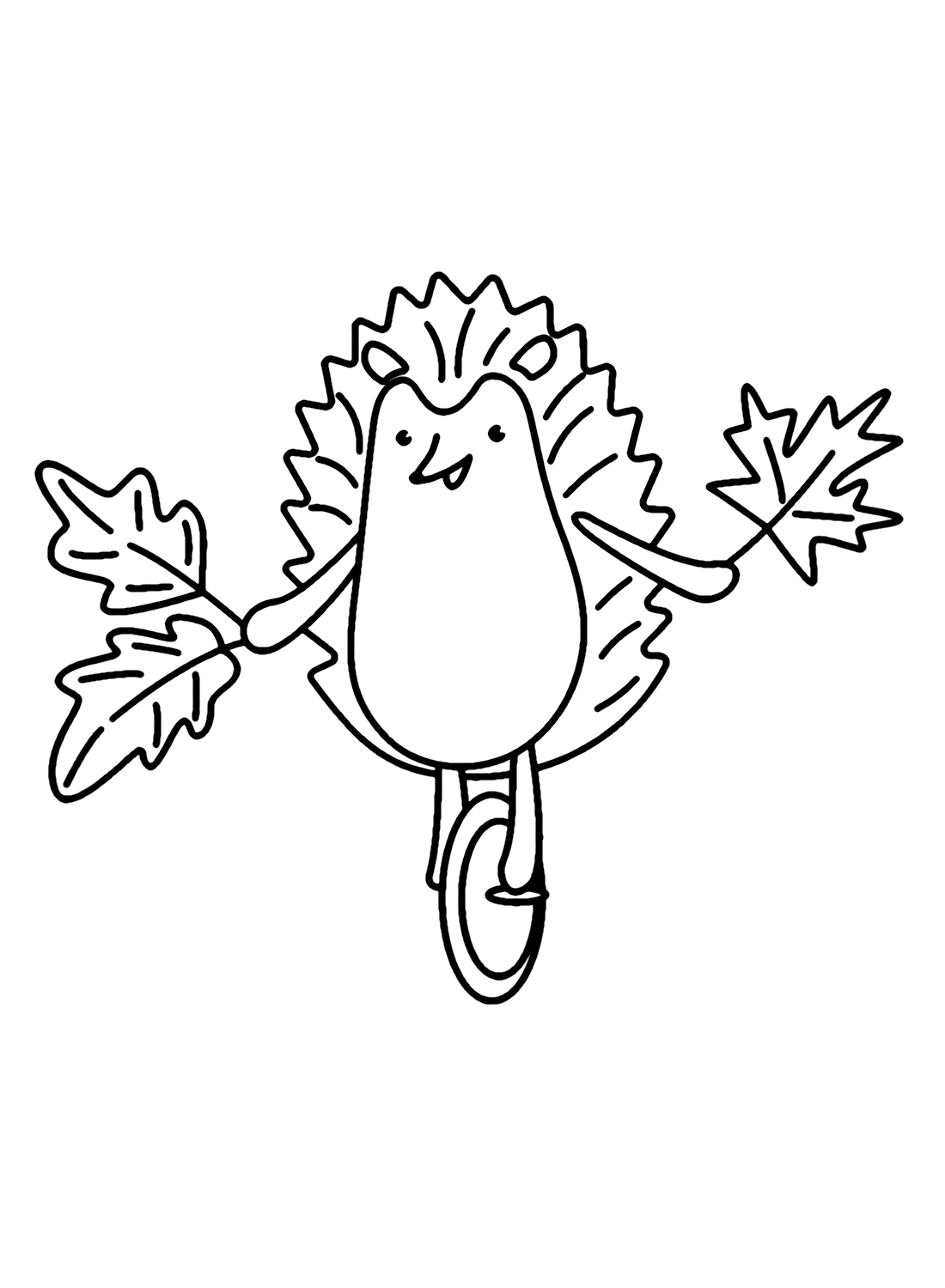 Hedgehog on a Unicycle Coloring Page