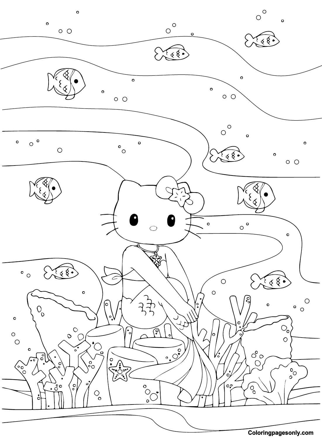 Sirena Hello Kitty stampabile da Sirena Hello Kitty