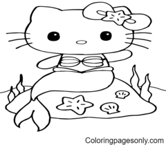 Hello Kitty Mermaid Coloring Pages