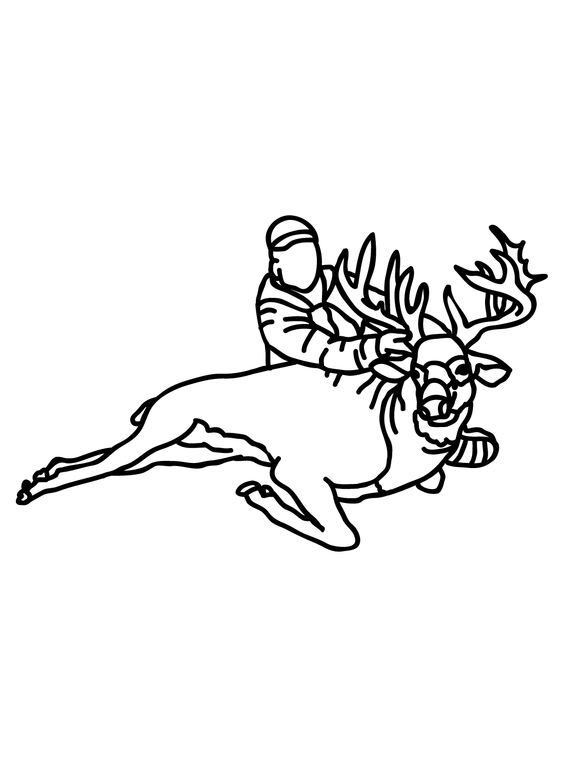 Página para colorir de imagens de veados de caça