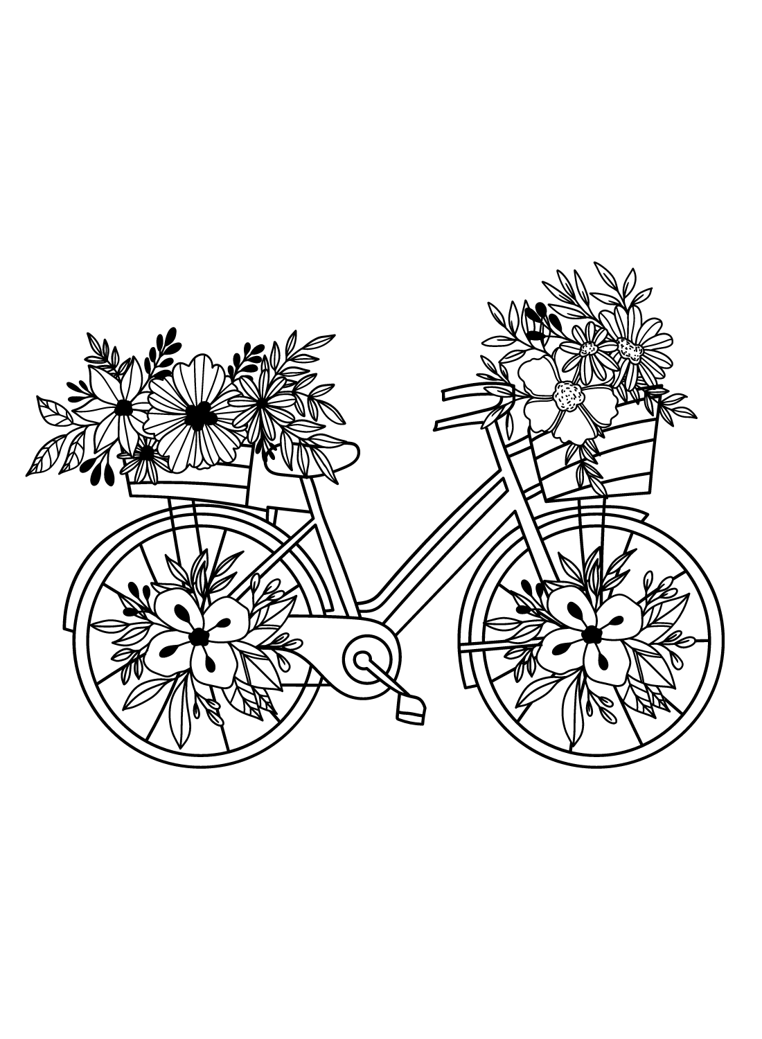 Afbeeldingen Fiets met Bloemen van Bicycle