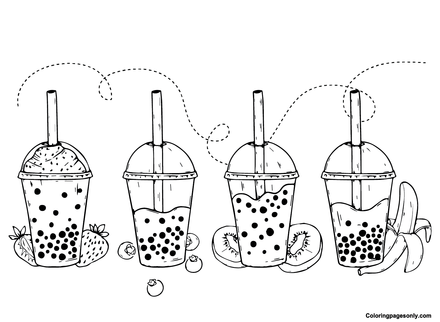 Images Boba Tea Coloring Page