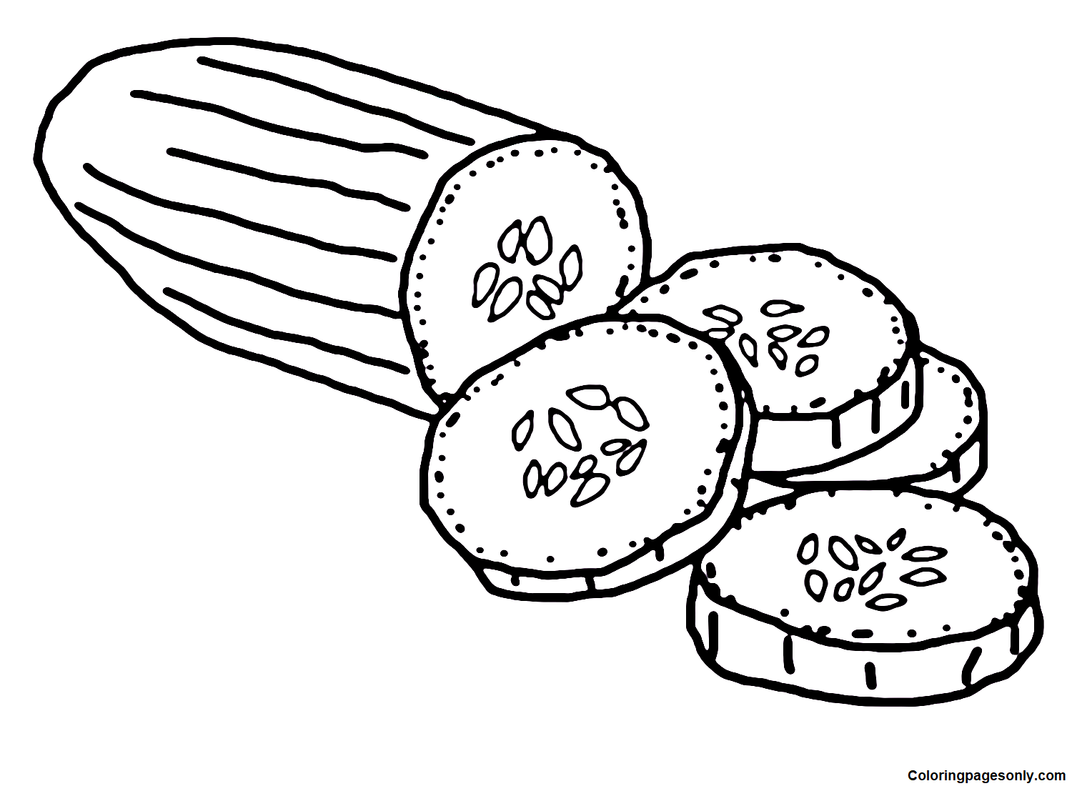 Images Cucumber Coloring Page
