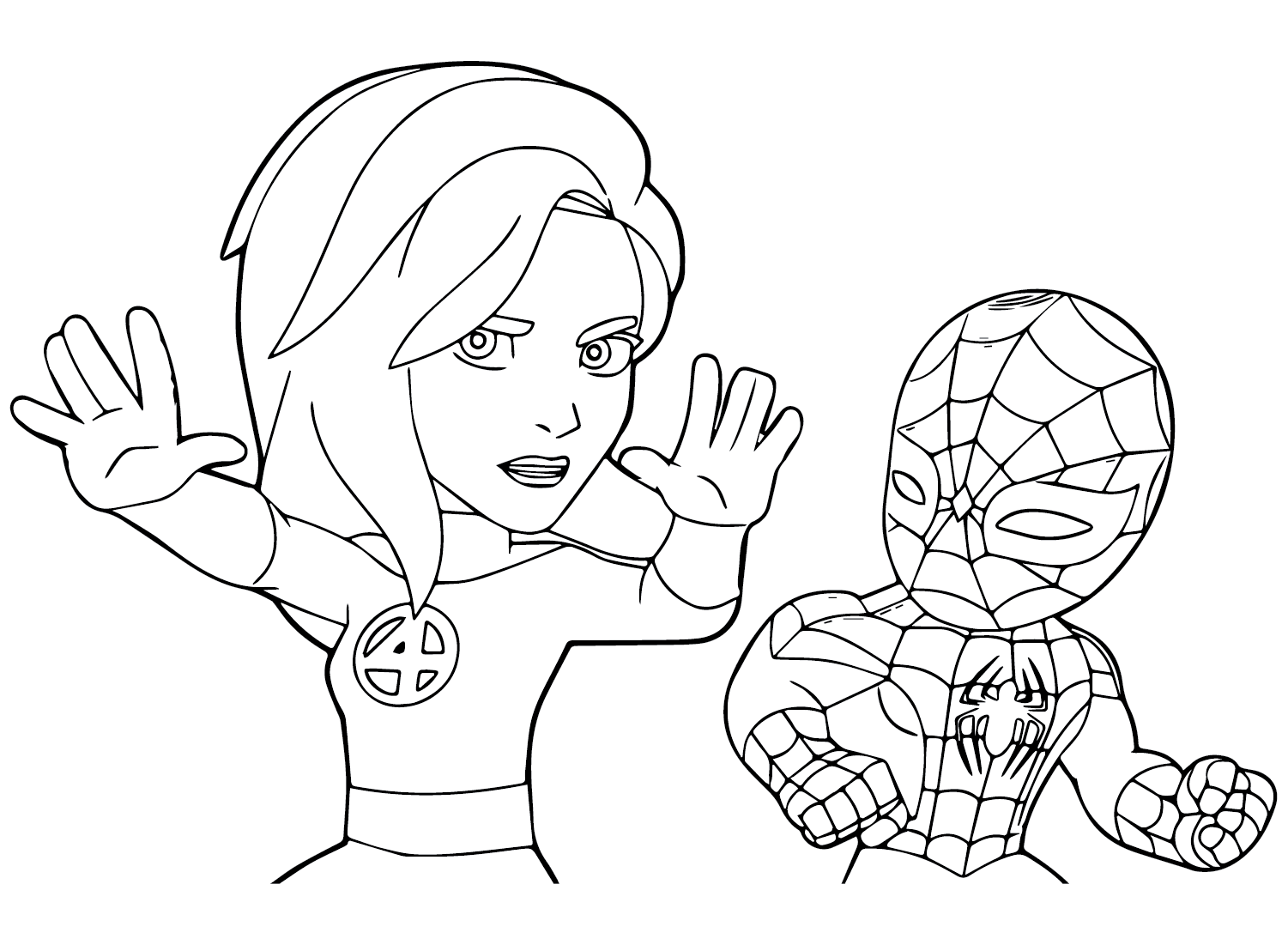 Mujer Invisible y Spiderman de Mujer Invisible