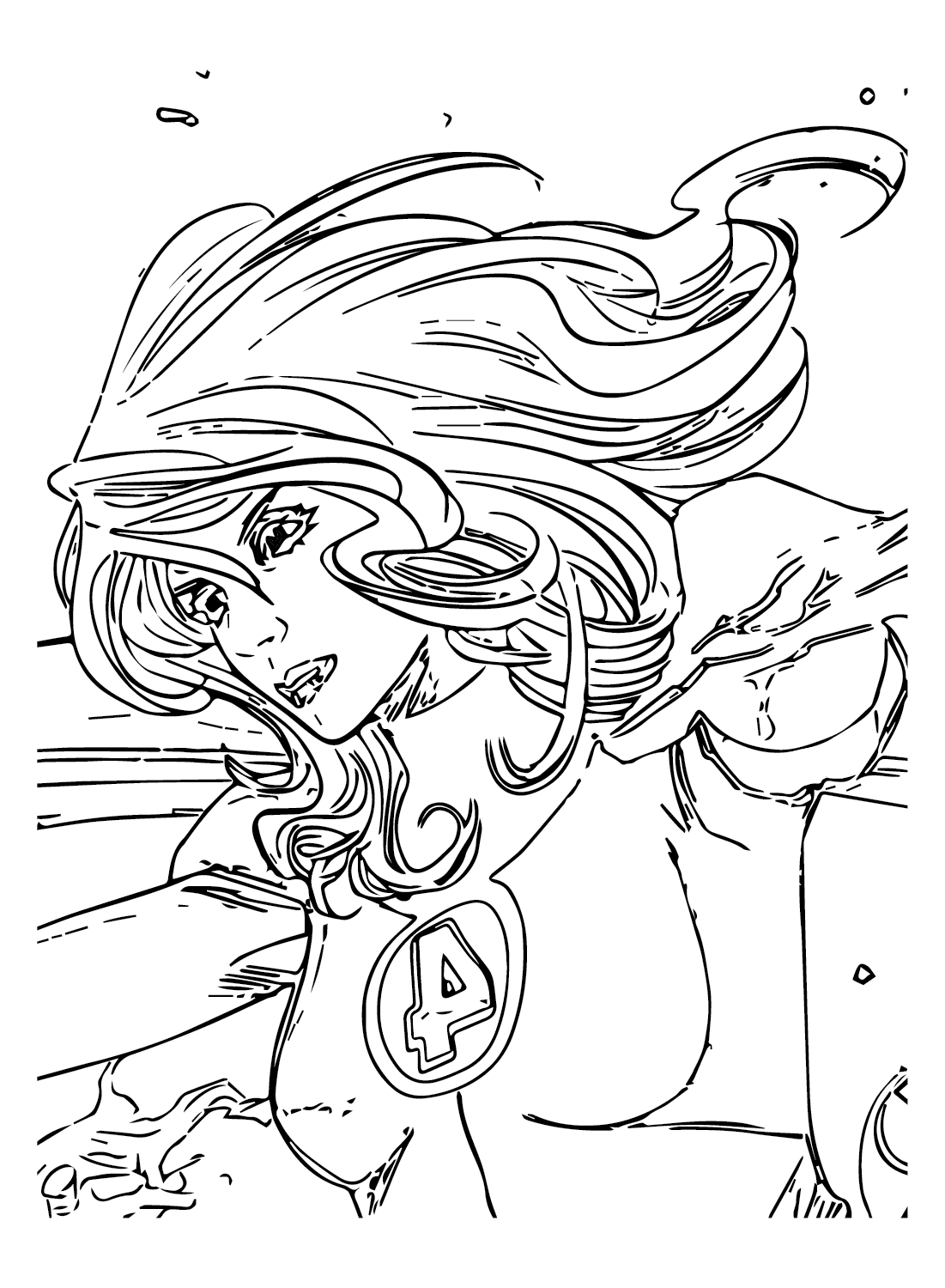 Invisible Woman can Paint Coloring Page