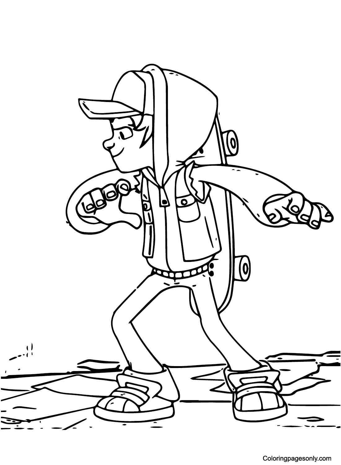 Jake from Subway Surfers Coloring Page
