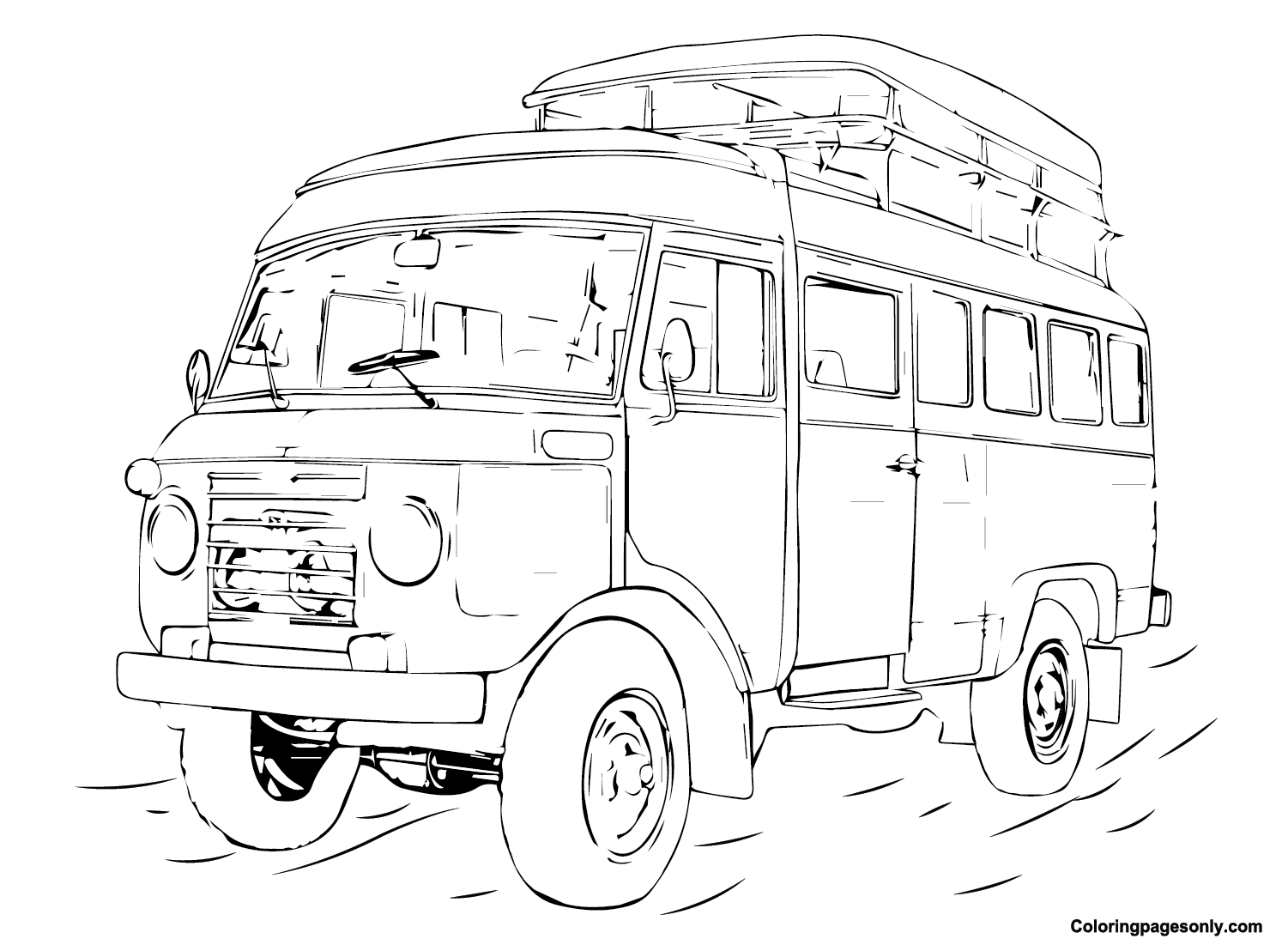 Jeepney Free Coloring Page