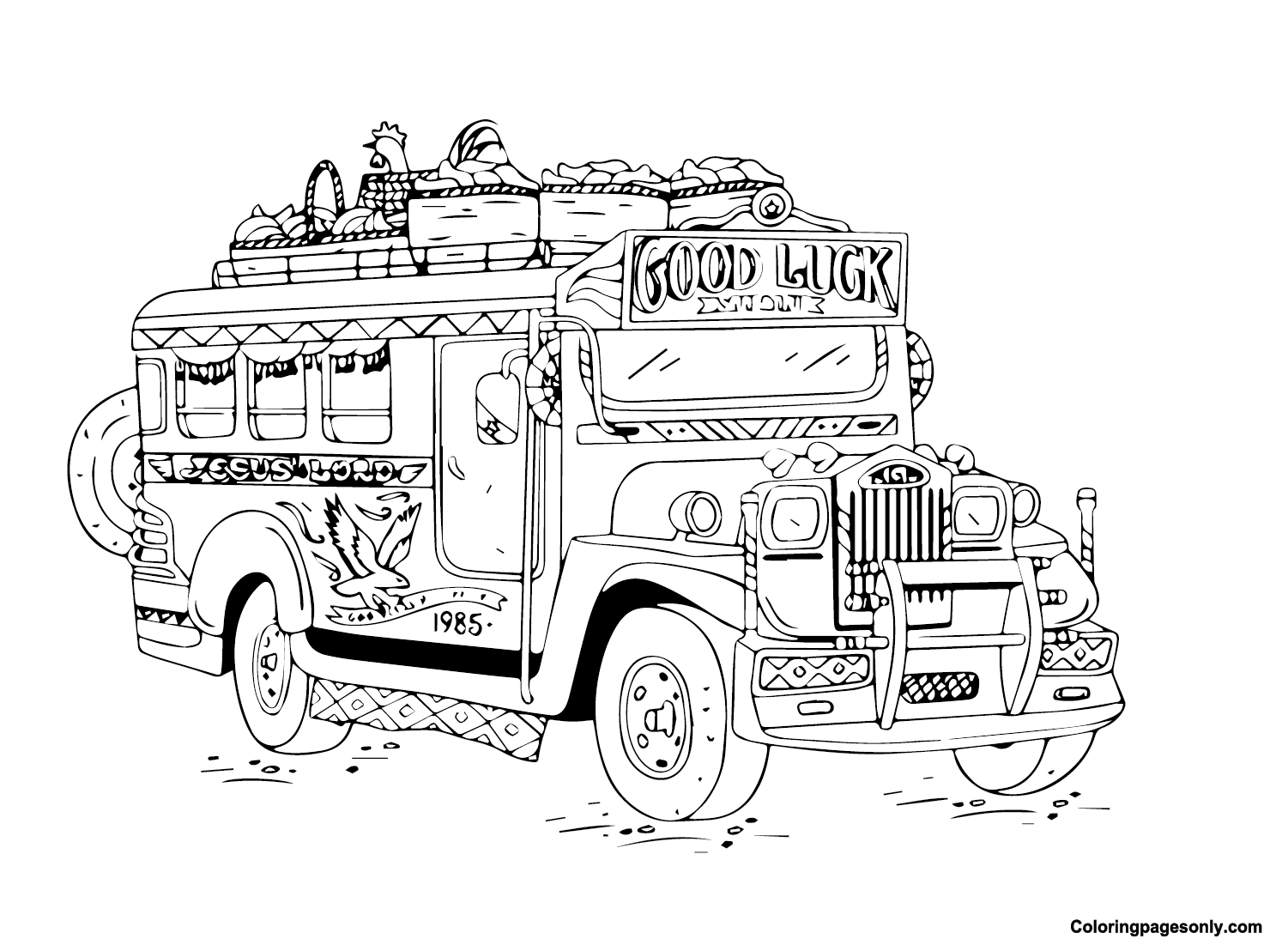 Jeepney Philippines Coloring Pages