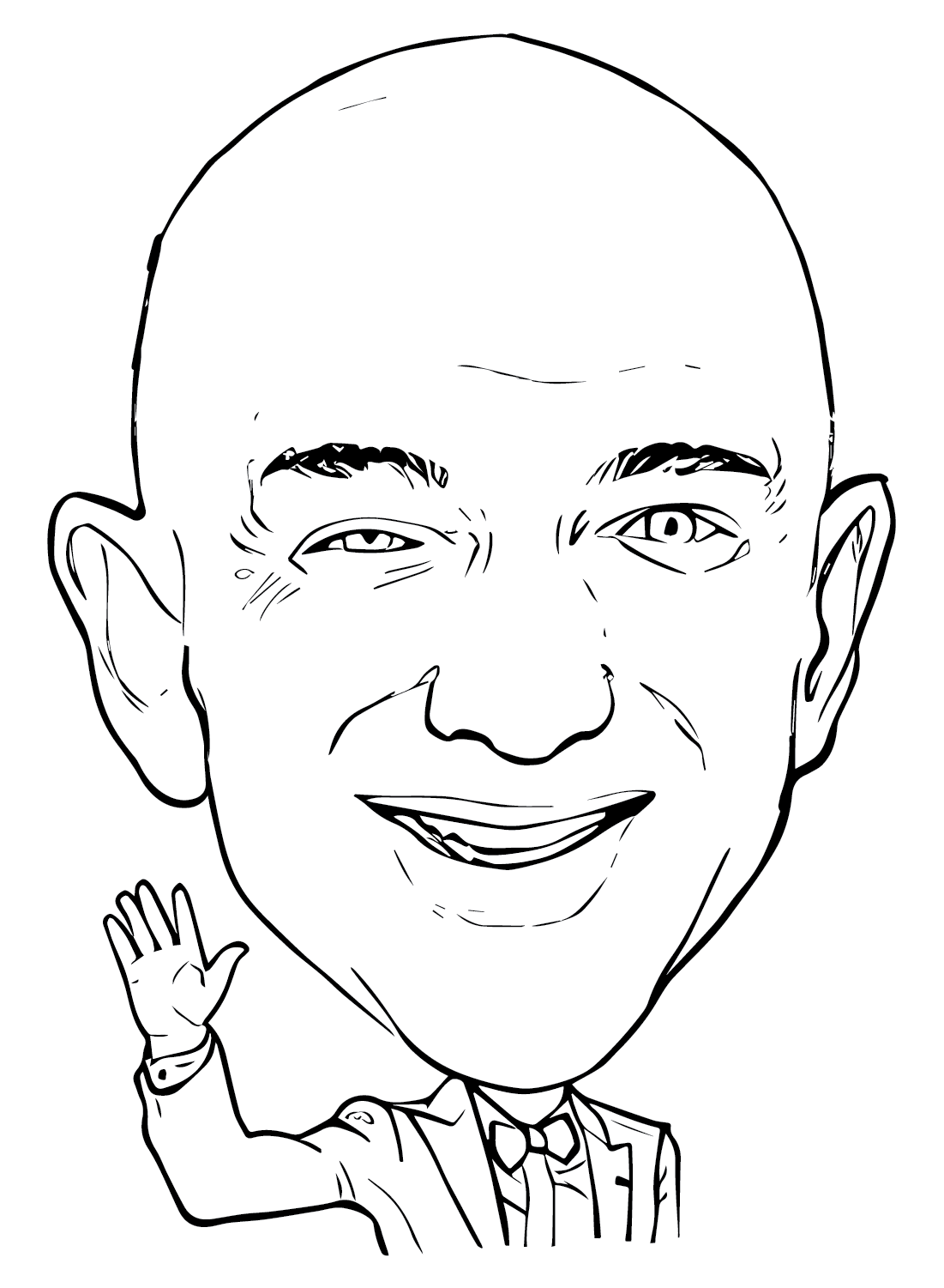 Jeff Bezos Caricatures Coloring Page