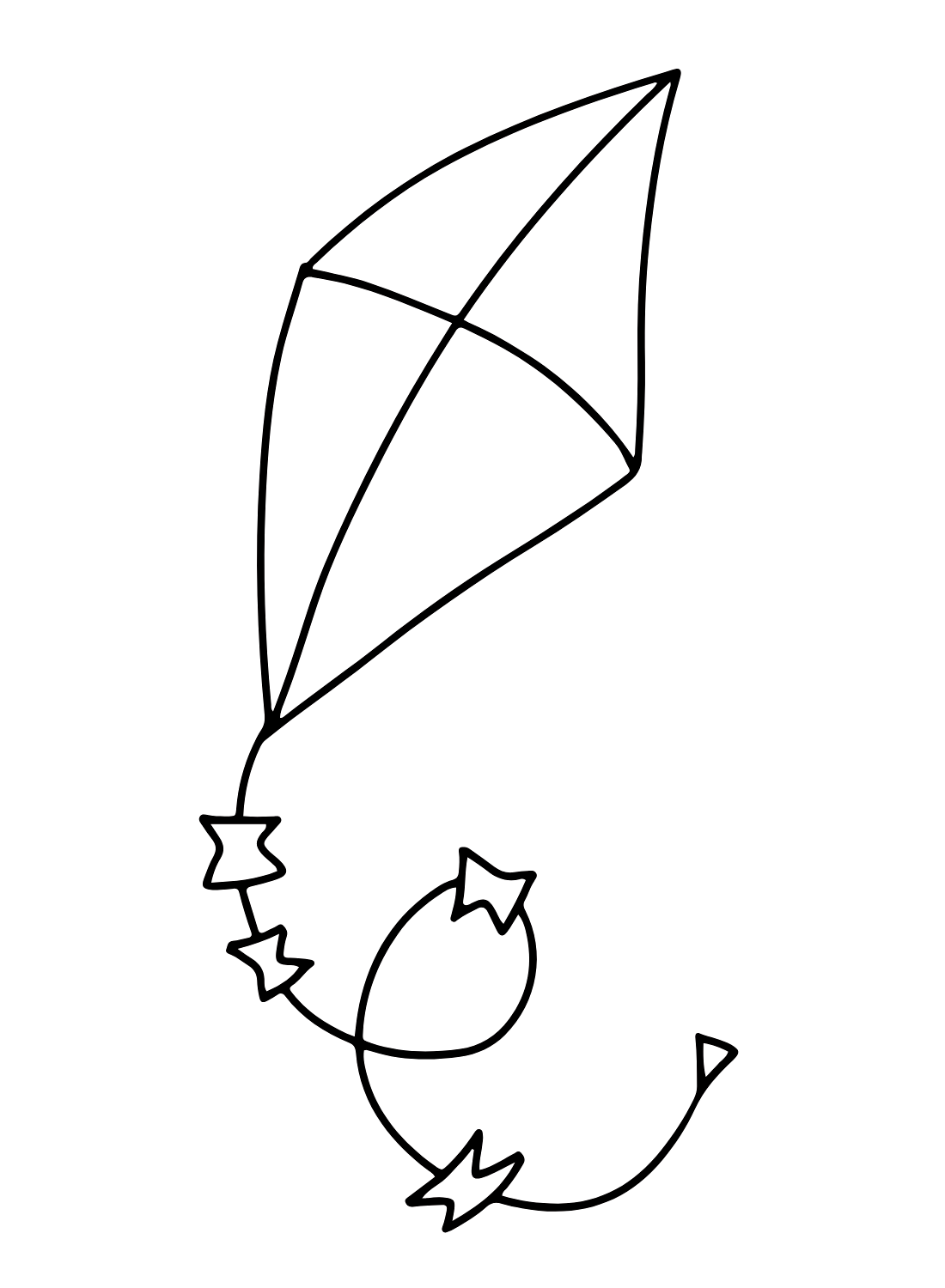 Kite Drawing Coloring Page