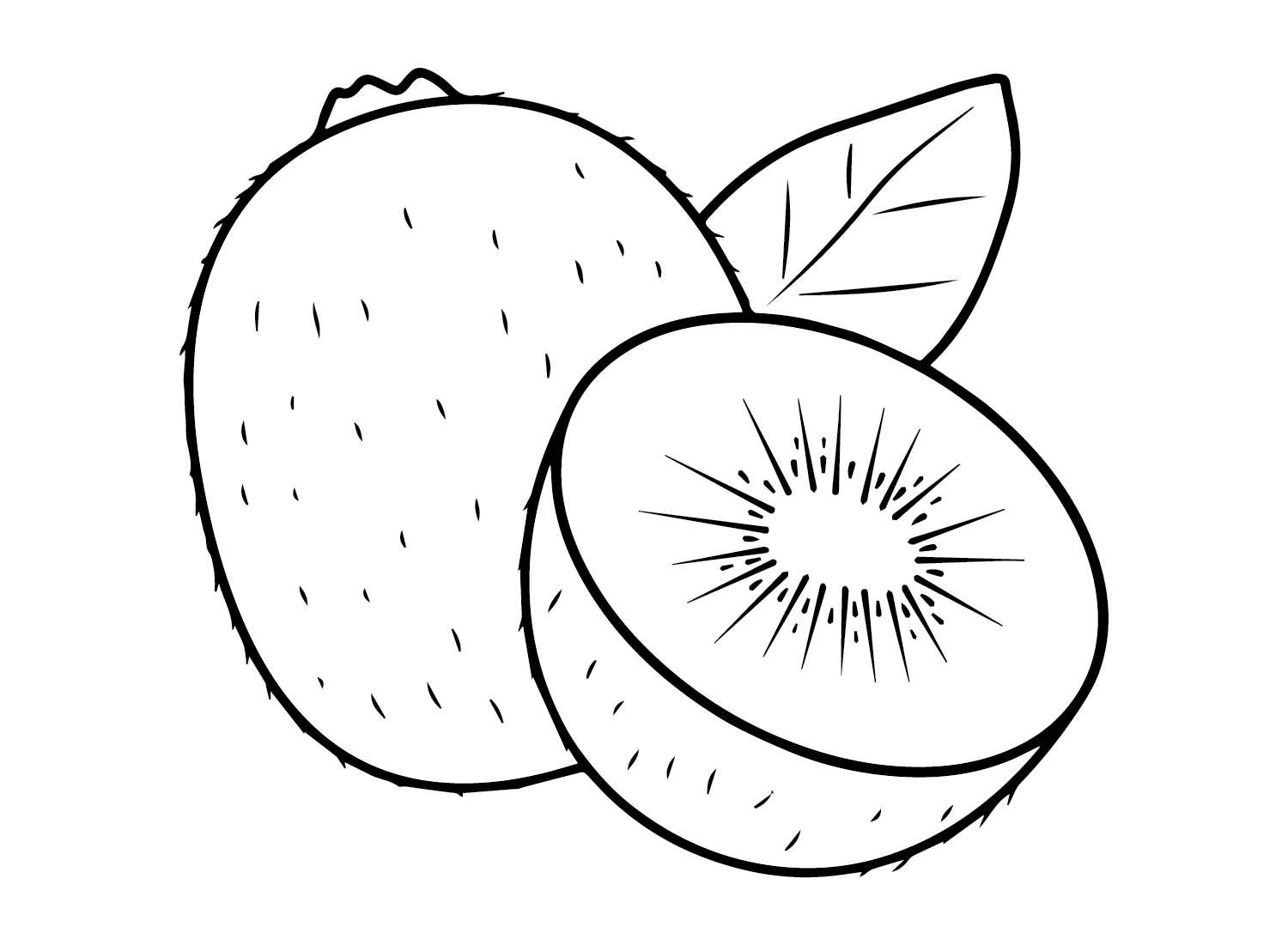 Kiwi Fruit Pictures Coloring Page