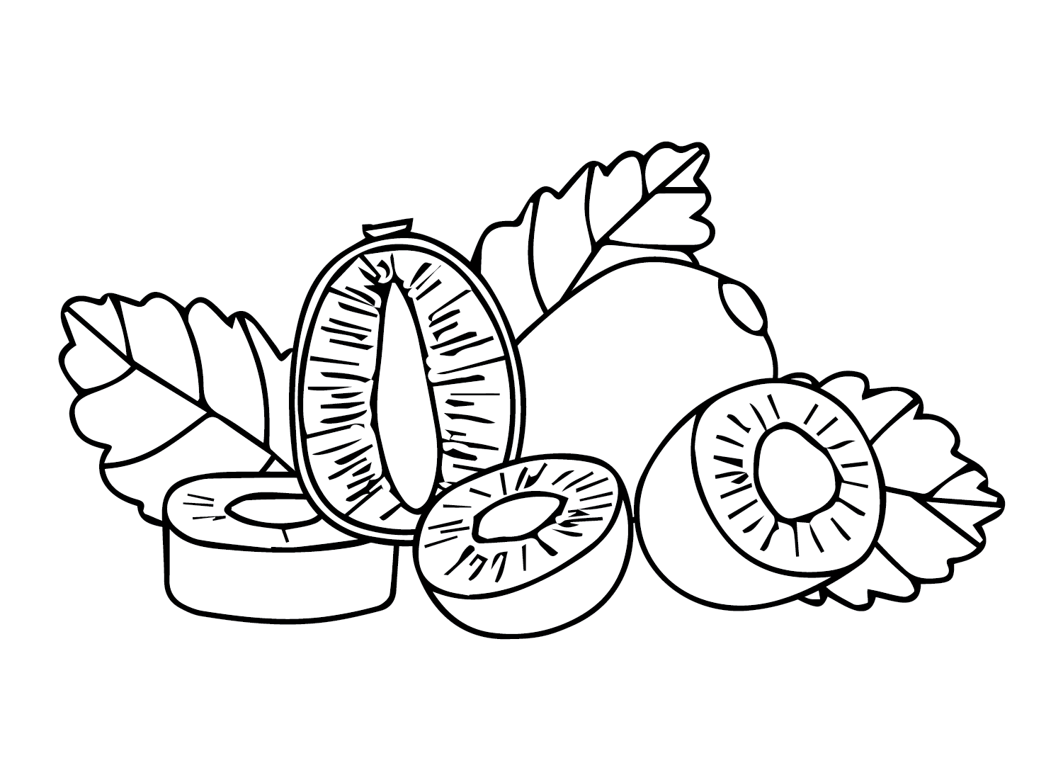 Kiwi Fruit Printable Coloring Page