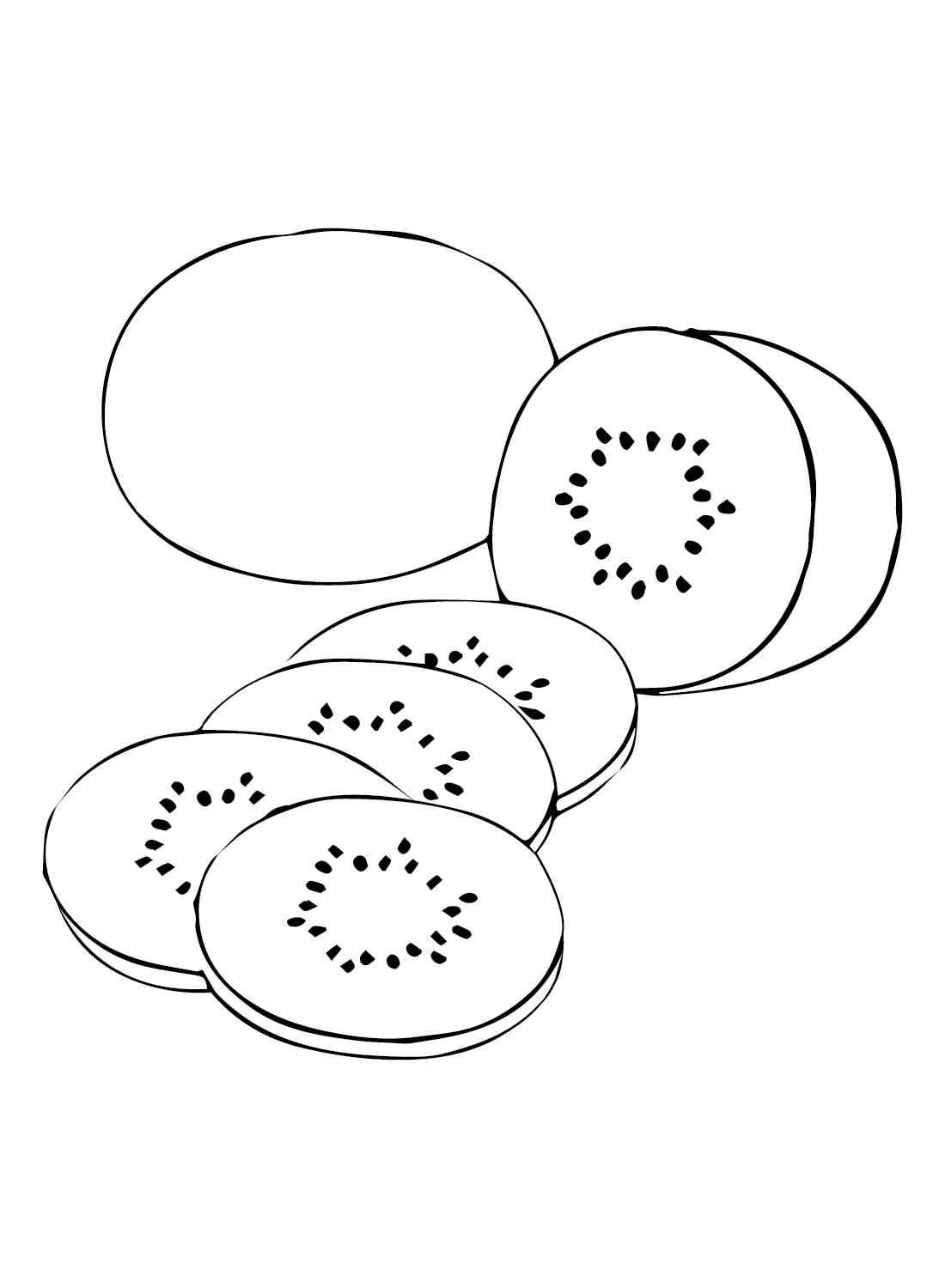 Kiwi Fruit for Kids Coloring Page