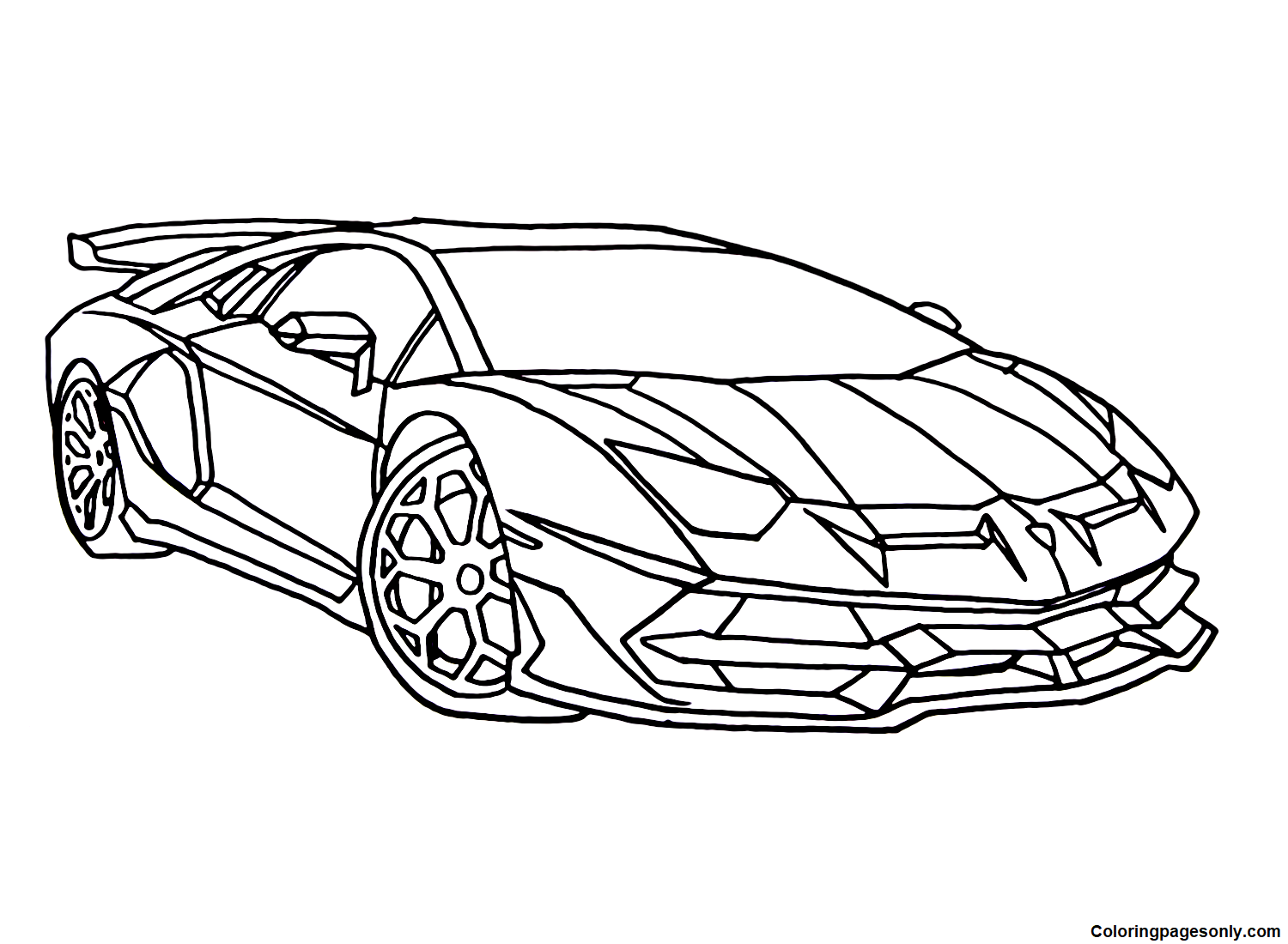 Dibujo de Lamborghini Aventador para colorear