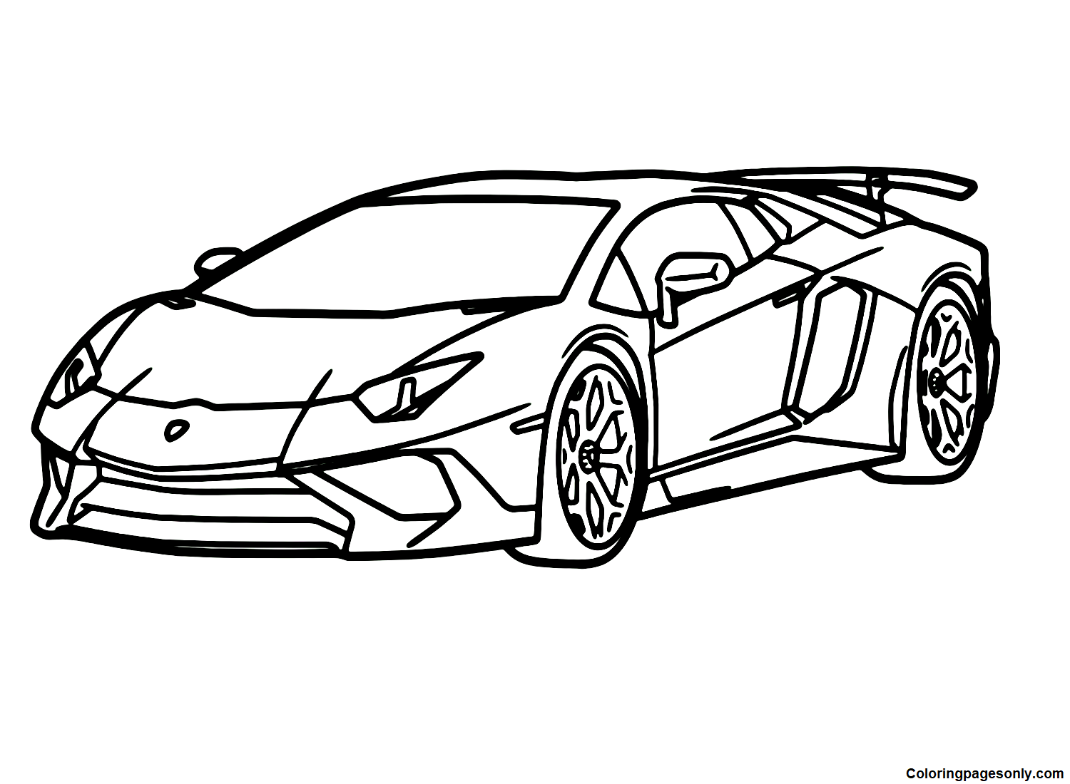 Pagina da colorare Lamborghini Aventador LP750-4 SV 2017